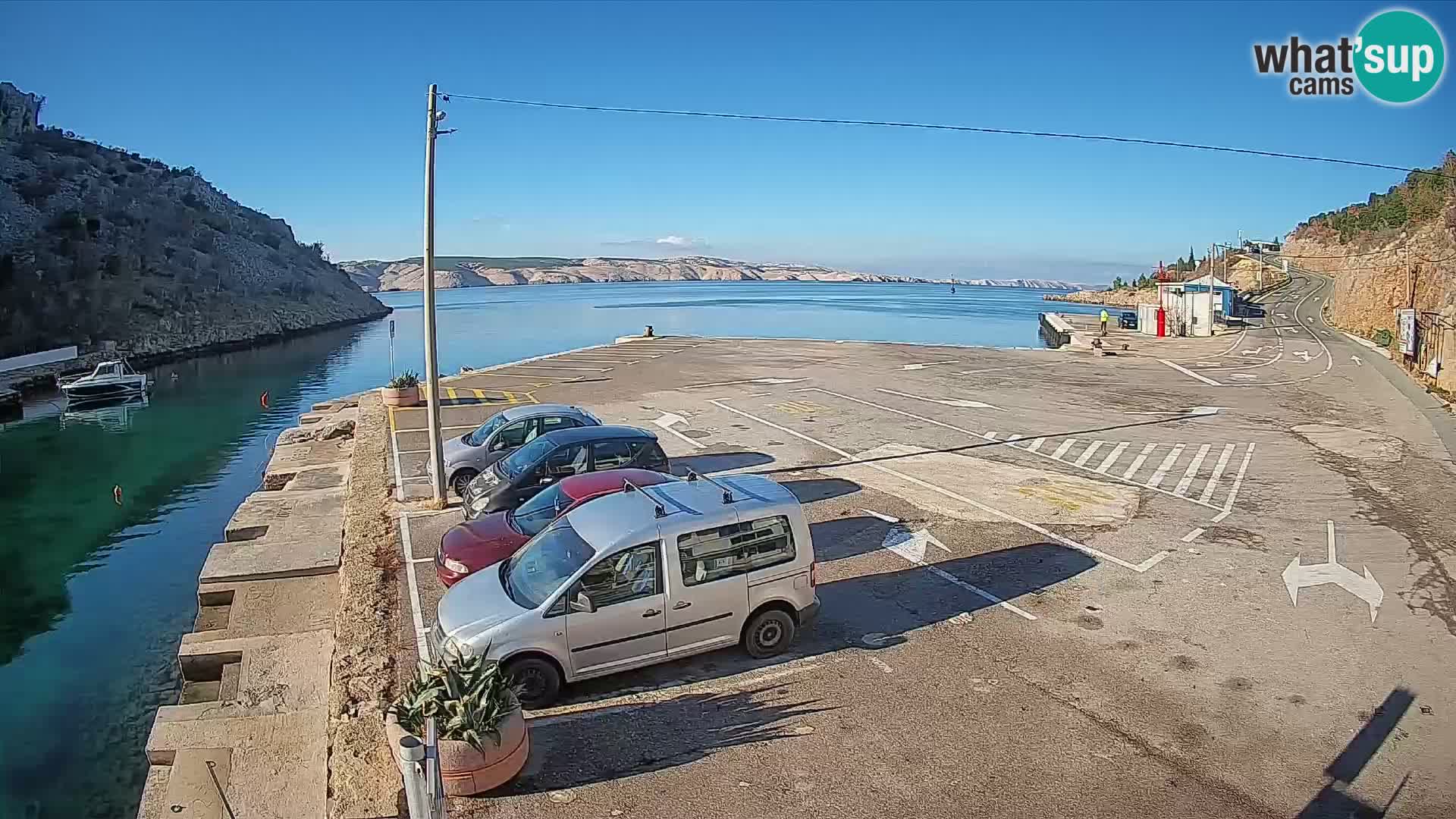 Webcam Fährhafen Prizna – zur Insel Pag