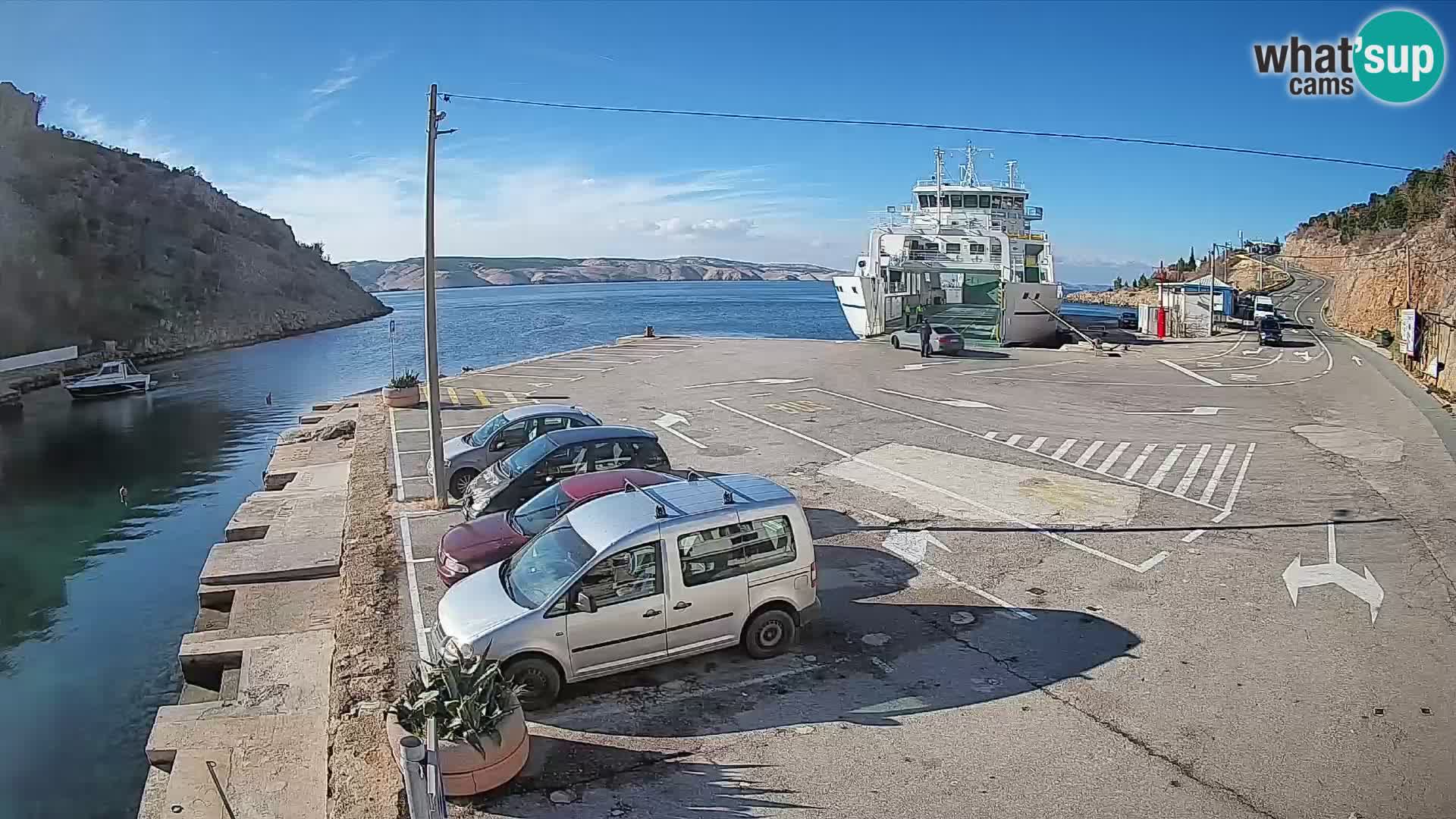 Webcam Fährhafen Prizna – zur Insel Pag