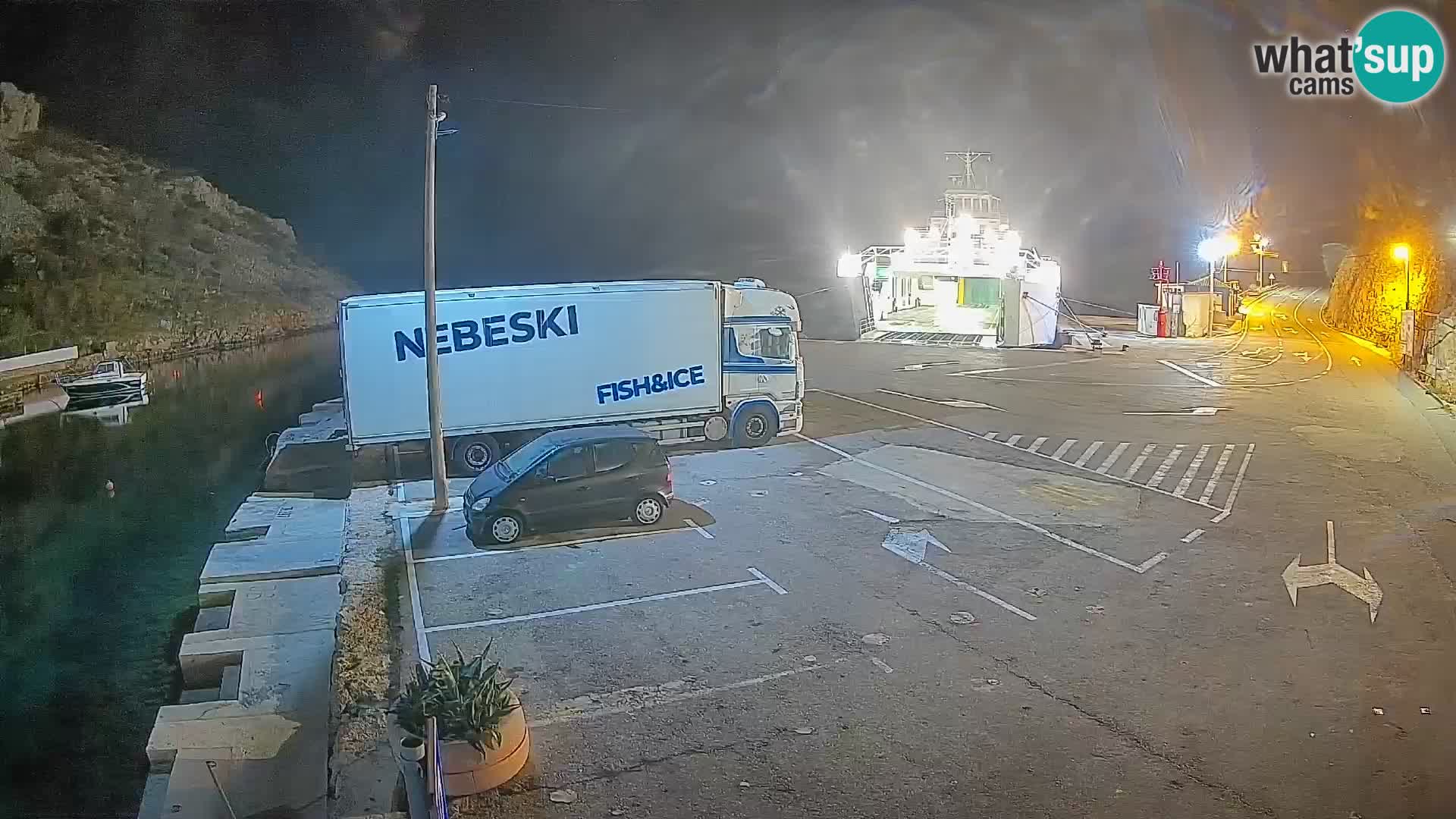 Webcam Prizna ferry port to Pag island
