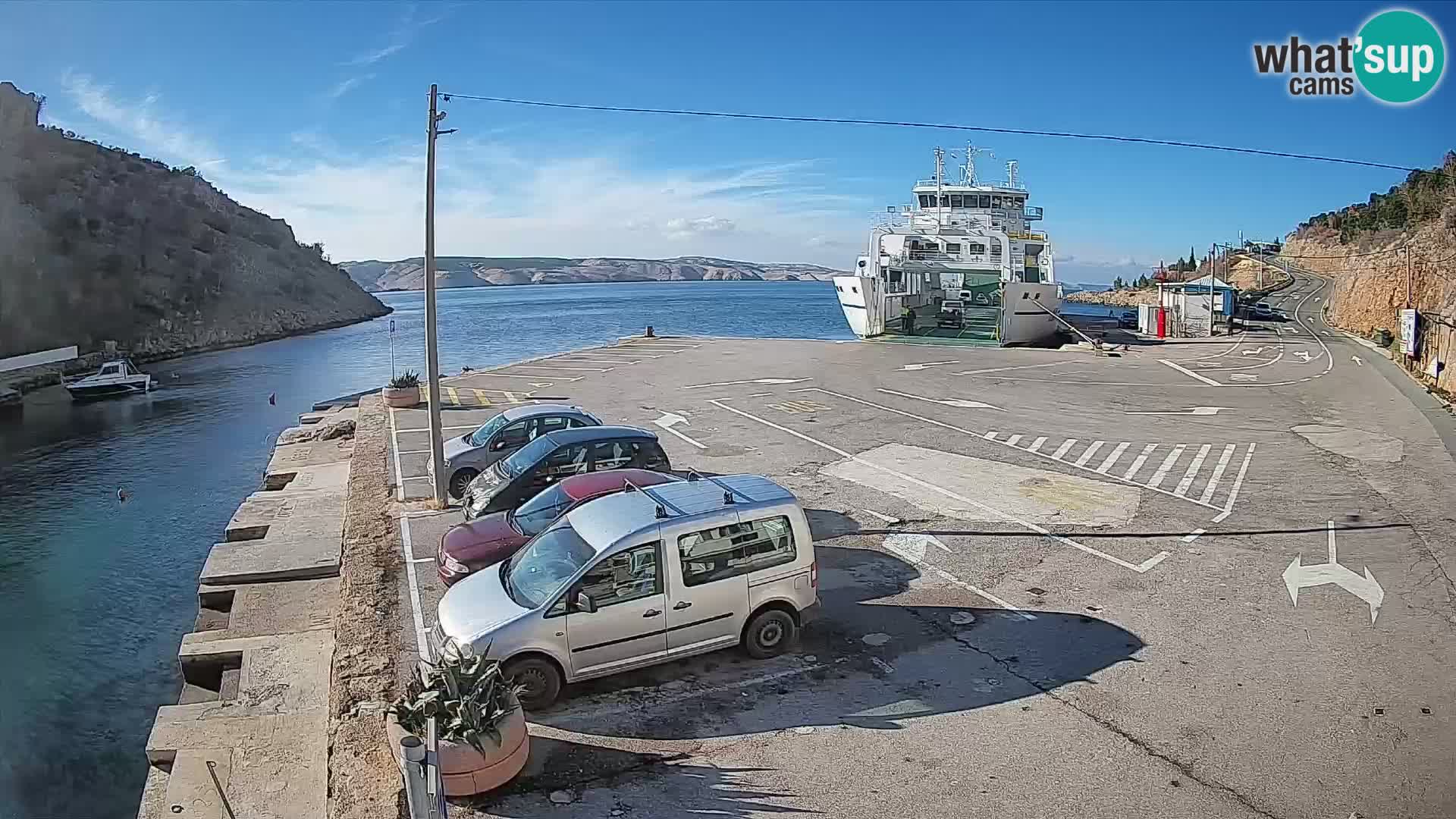 Webcam Prizna ferry port to Pag island
