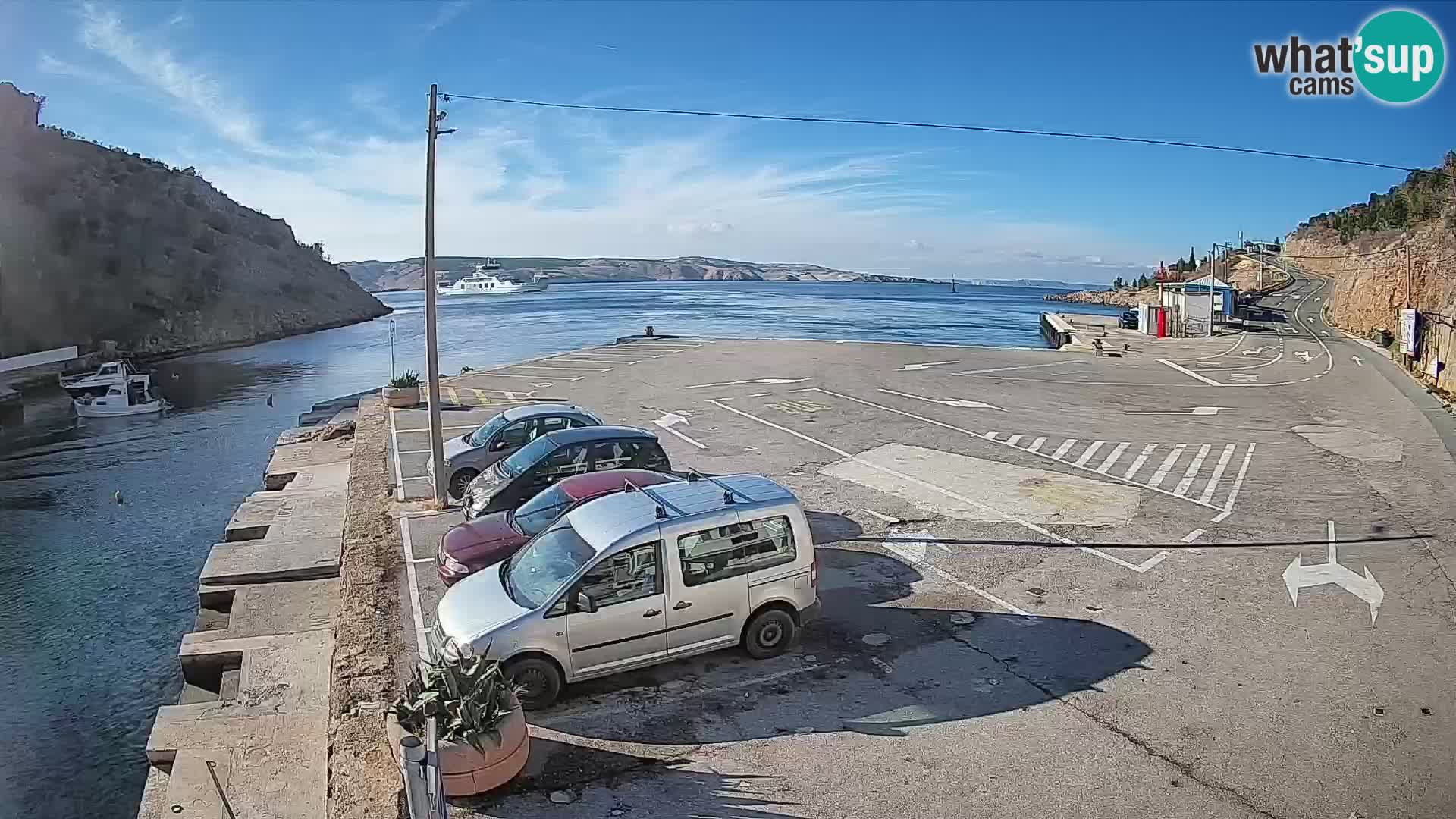 Webcam Fährhafen Prizna – zur Insel Pag