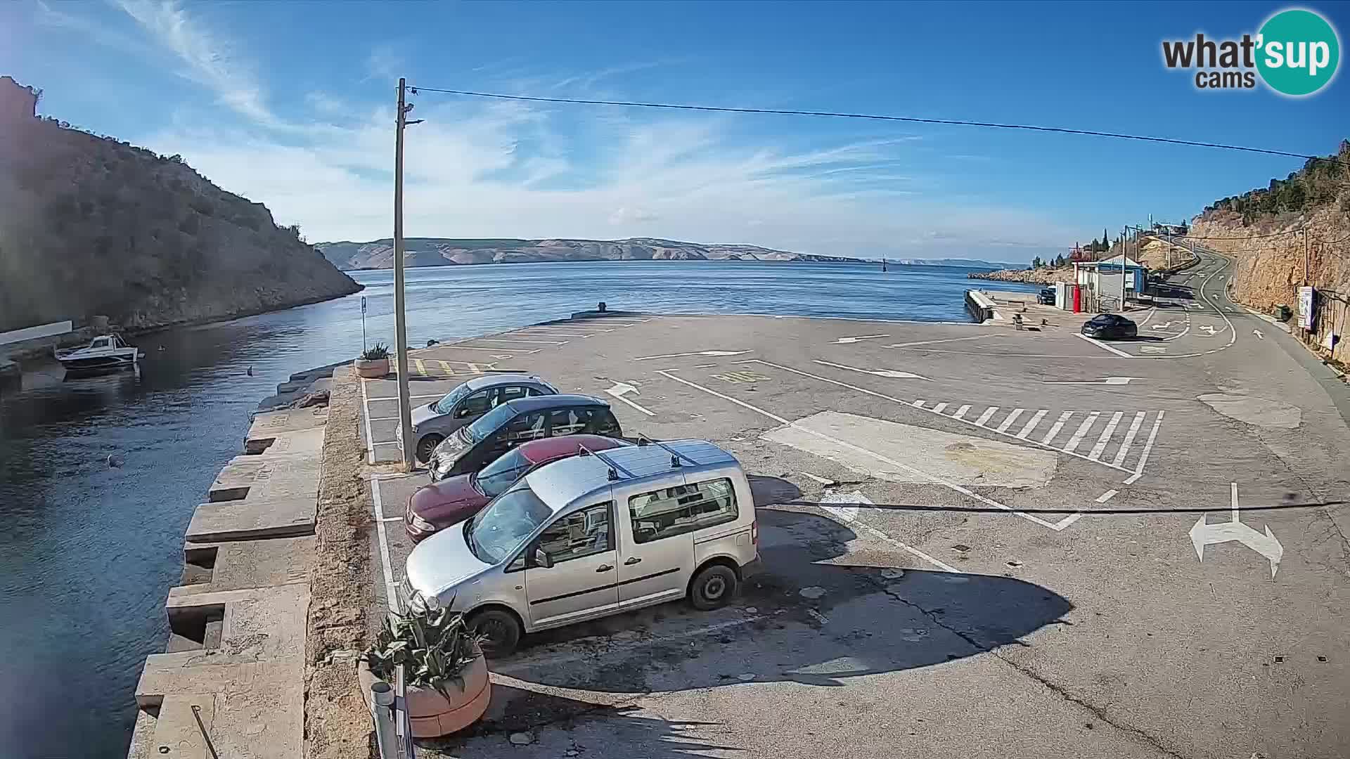 Webcam Prizna ferry port to Pag island