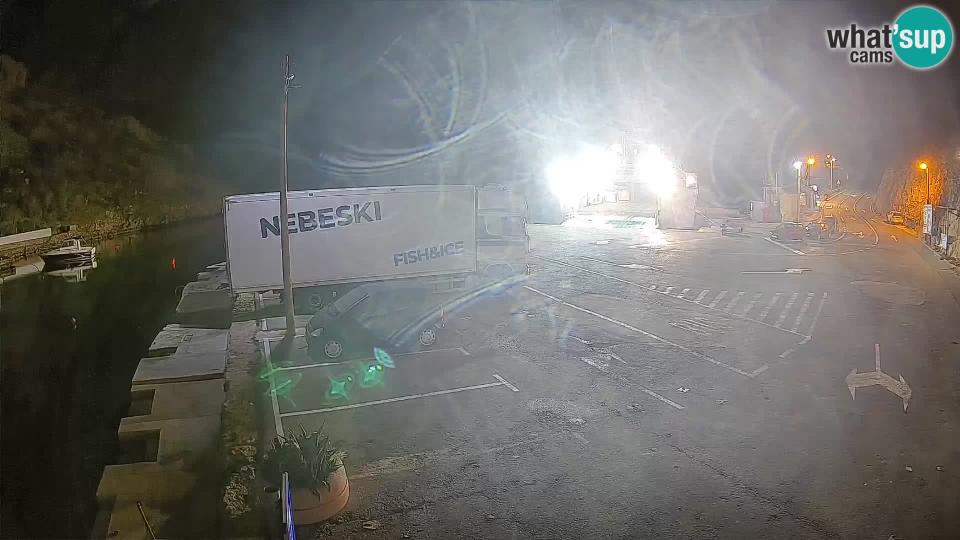 Webcam port de ferry de Prizna – vers l’île de Pag