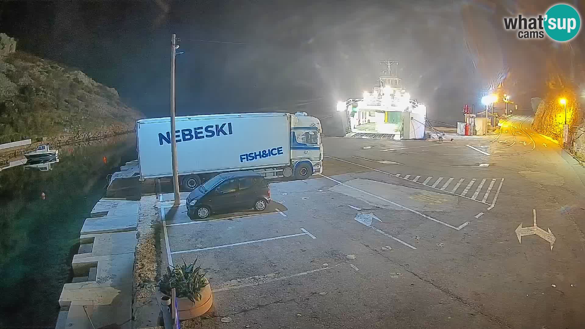 Webcam port de ferry de Prizna – vers l’île de Pag