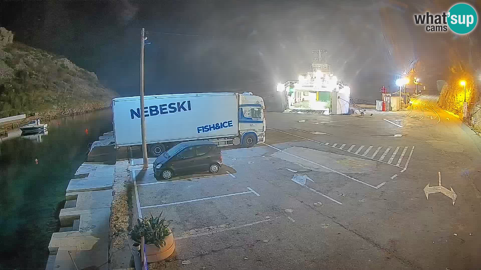 Webcam Prizna ferry port to Pag island