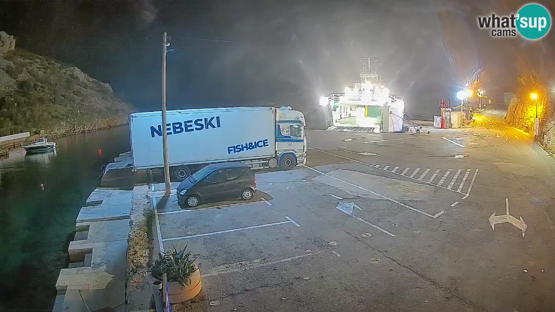 Webcam Prizna ferry port to Pag island