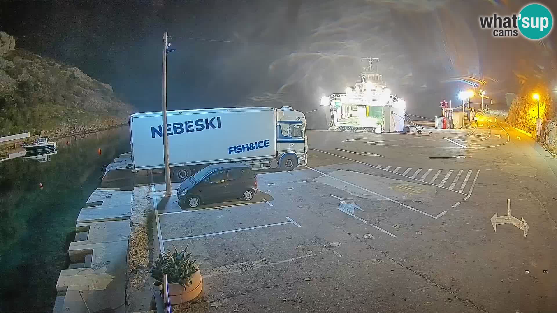 Webcam port de ferry de Prizna – vers l’île de Pag