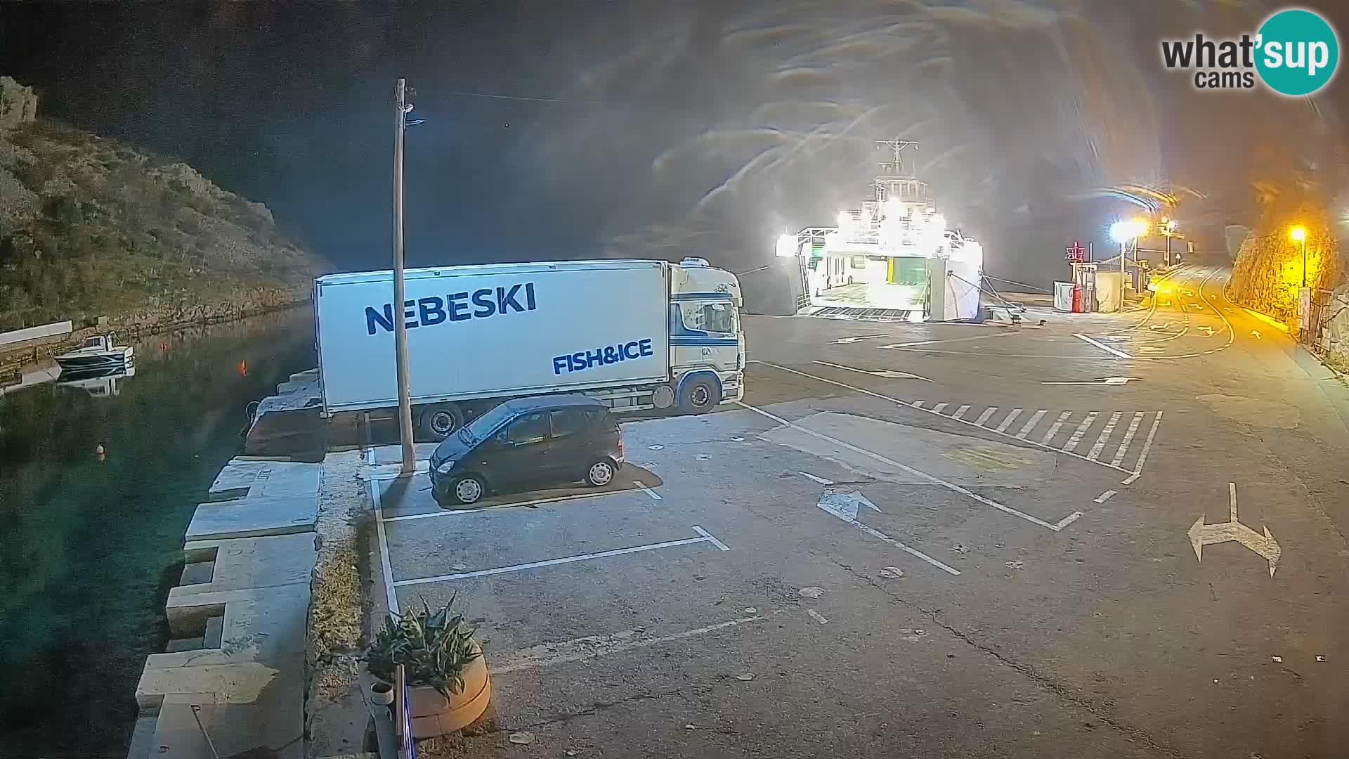 Webcam Prizna ferry port to Pag island