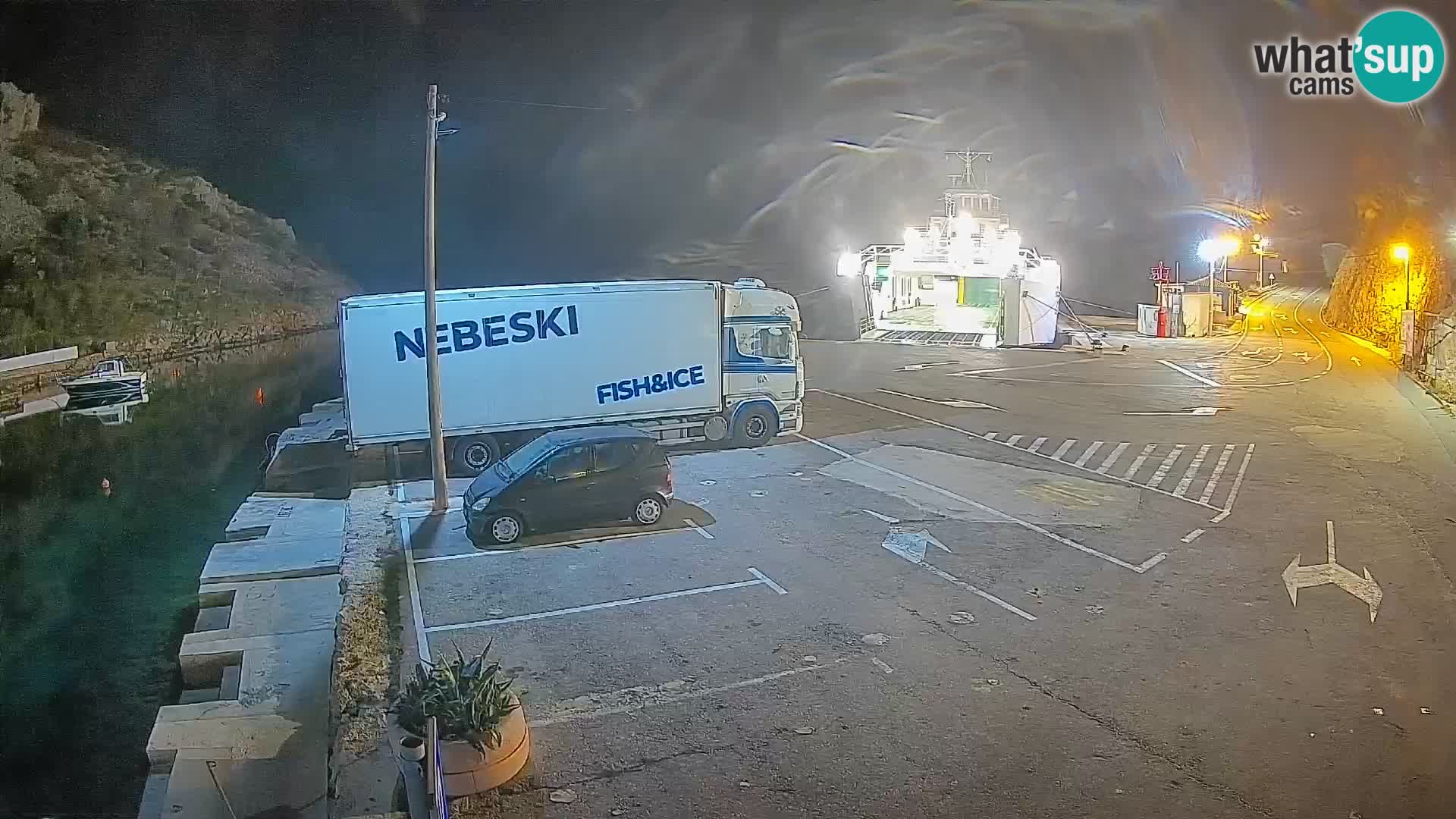 Webcam port de ferry de Prizna – vers l’île de Pag