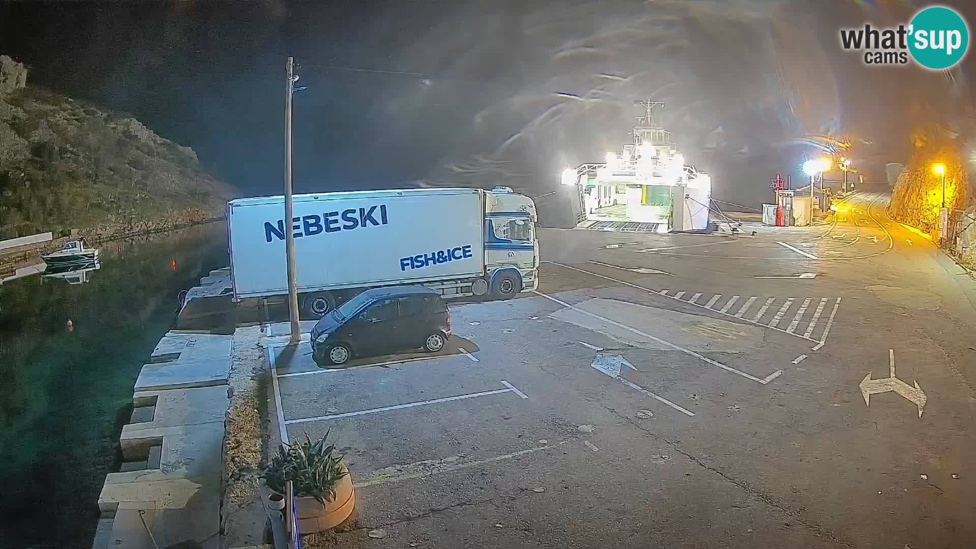 Webcam Prizna ferry port to Pag island