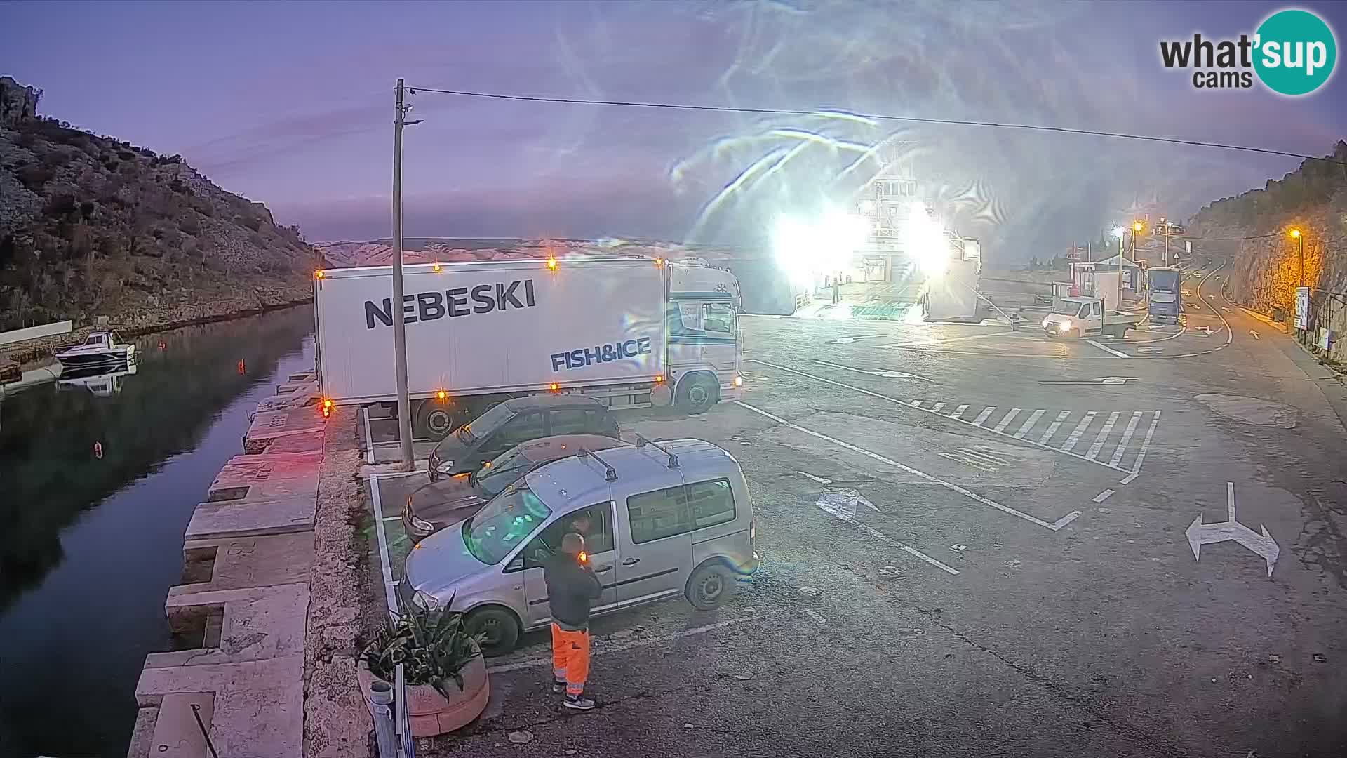 Webcam Fährhafen Prizna – zur Insel Pag