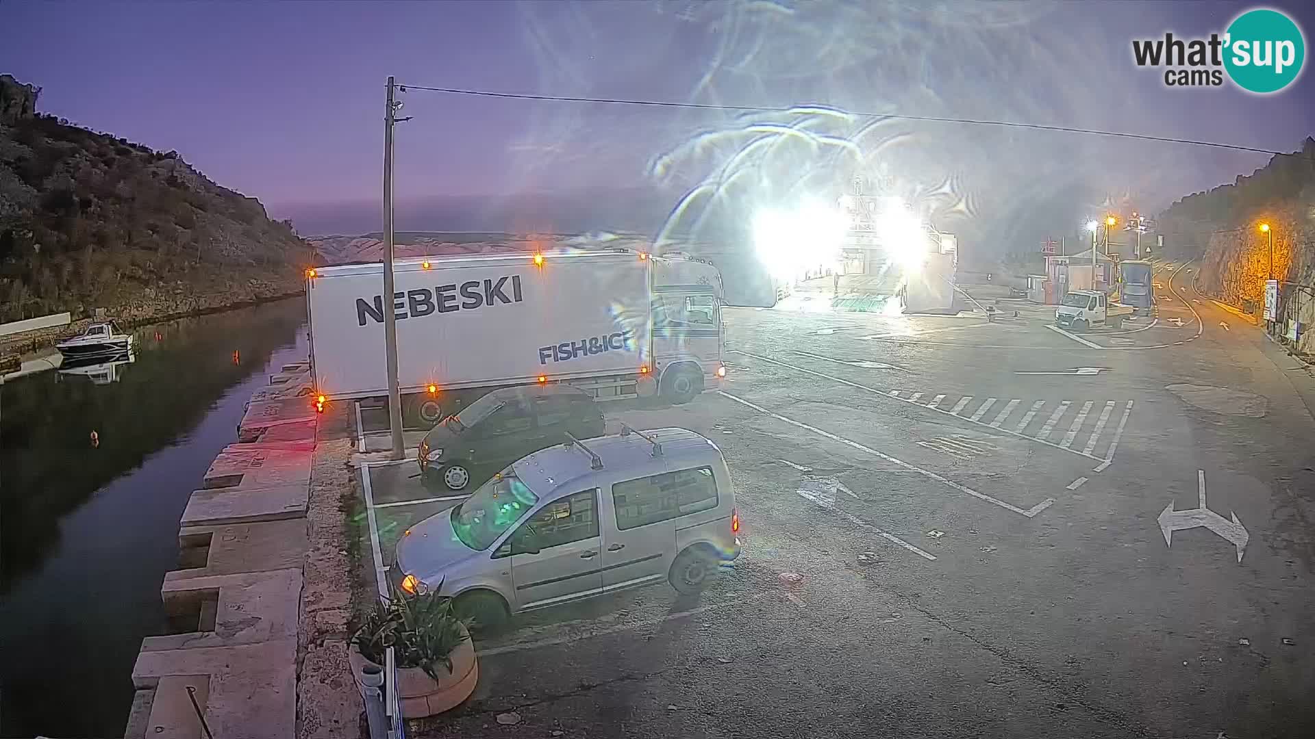 Webcam Prizna ferry port to Pag island