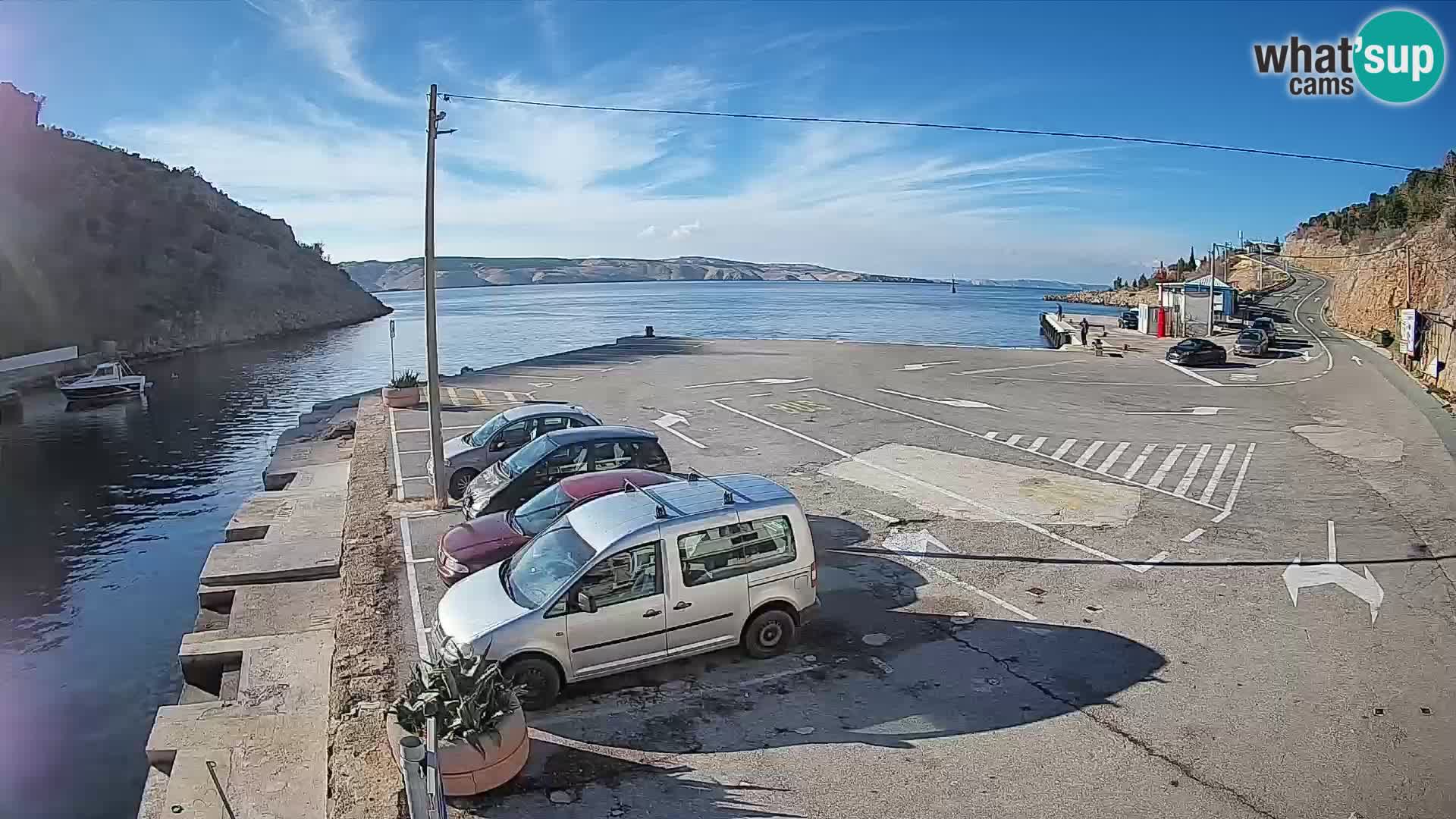 Webcam Prizna ferry port to Pag island