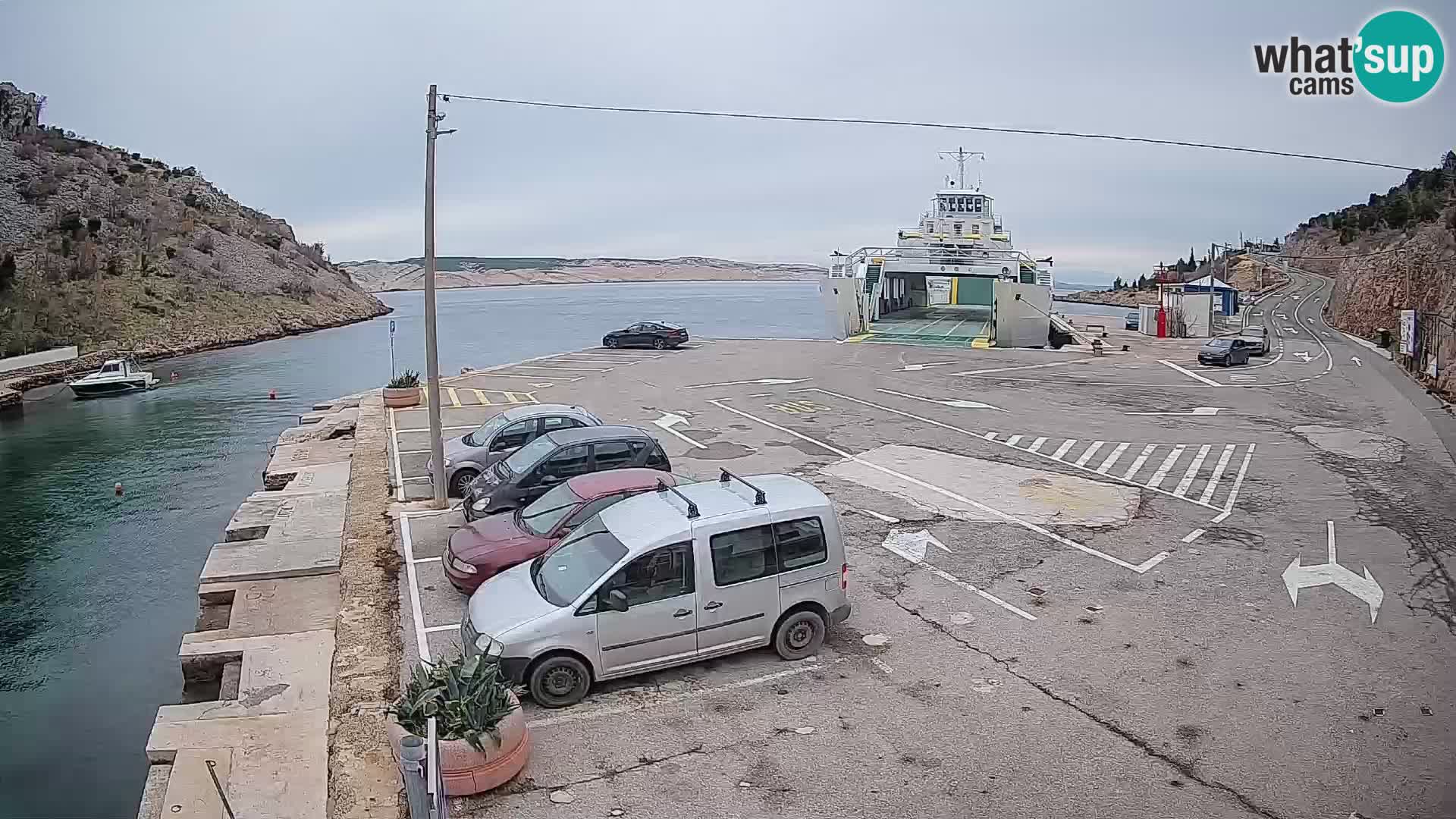 Webcam Fährhafen Prizna – zur Insel Pag