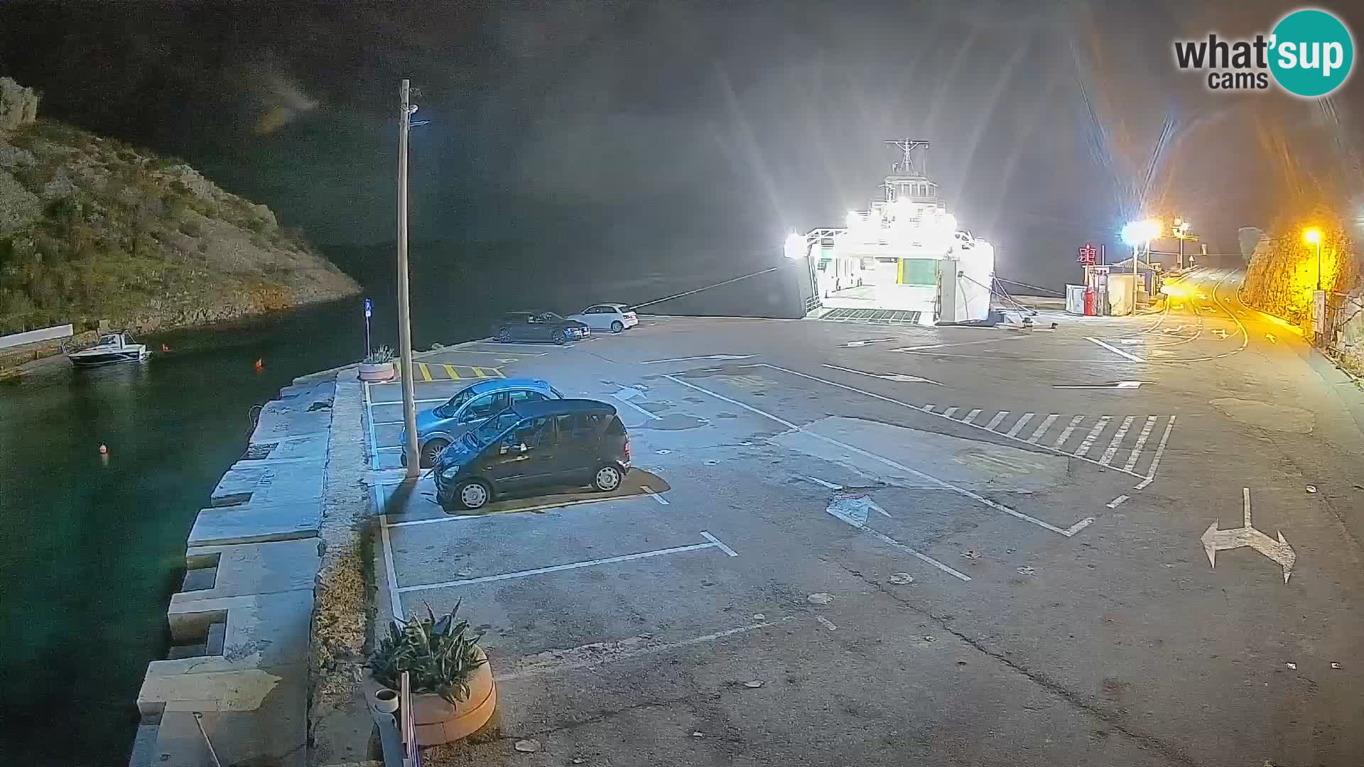 Webcam Prizna ferry port to Pag island