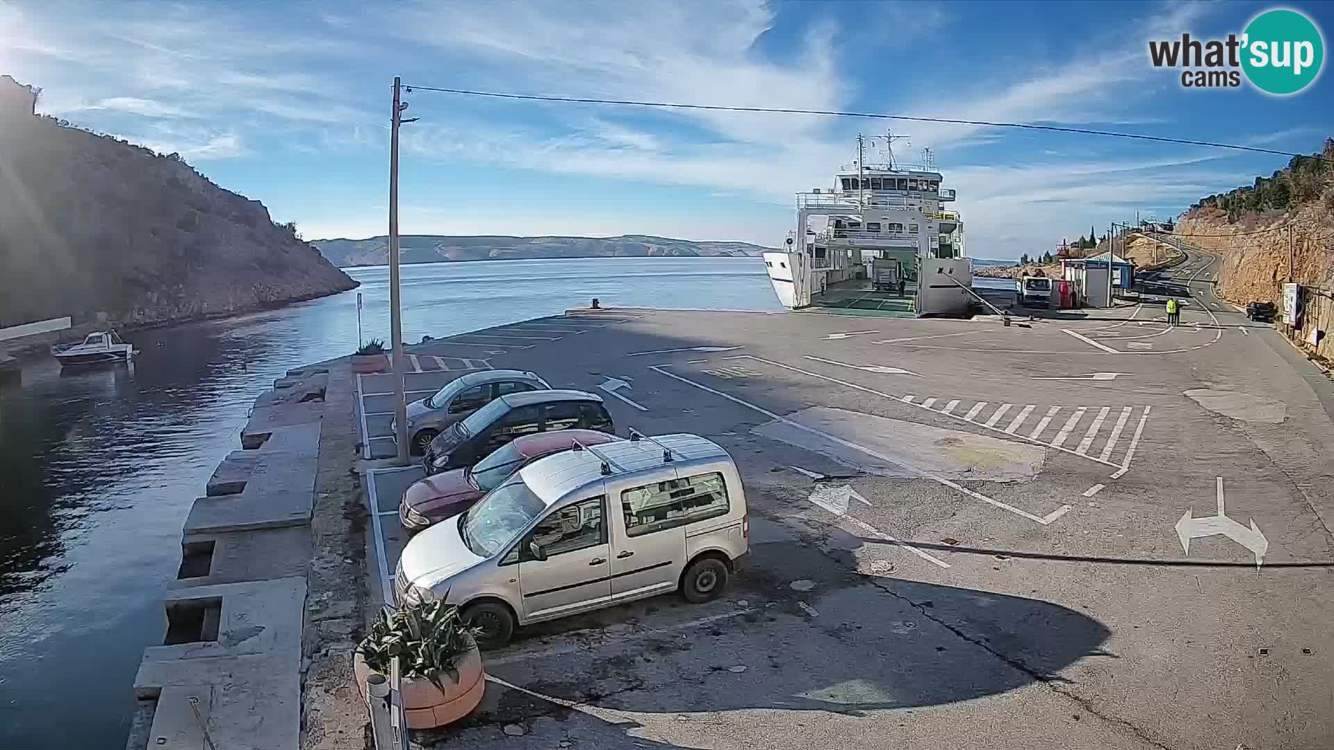 Webcam Fährhafen Prizna – zur Insel Pag