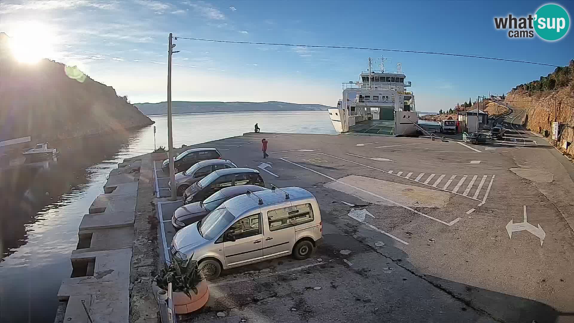 Webcam Fährhafen Prizna – zur Insel Pag