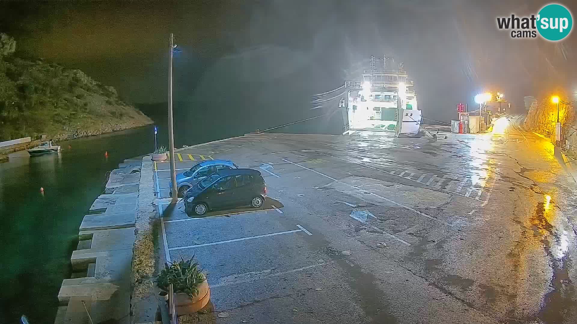 Webcam port de ferry de Prizna – vers l’île de Pag