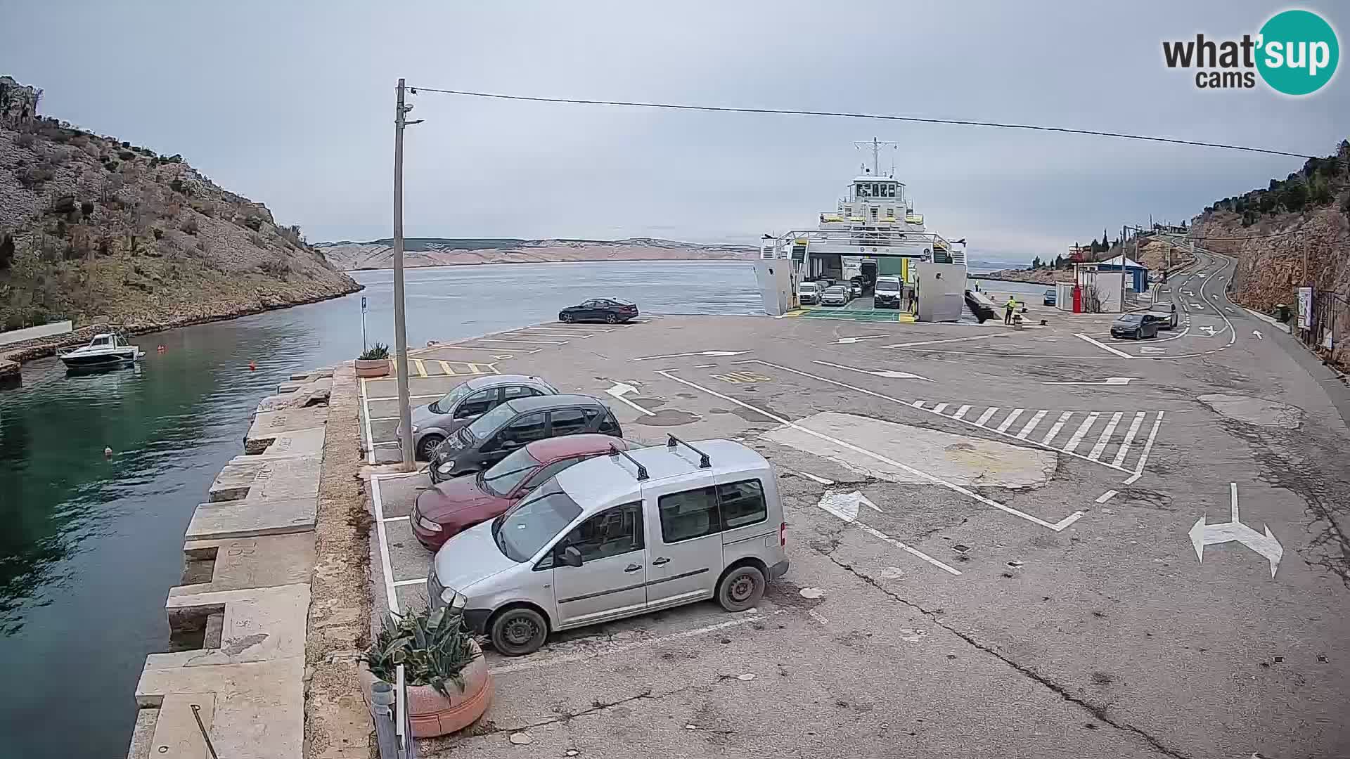 Webcam Fährhafen Prizna – zur Insel Pag