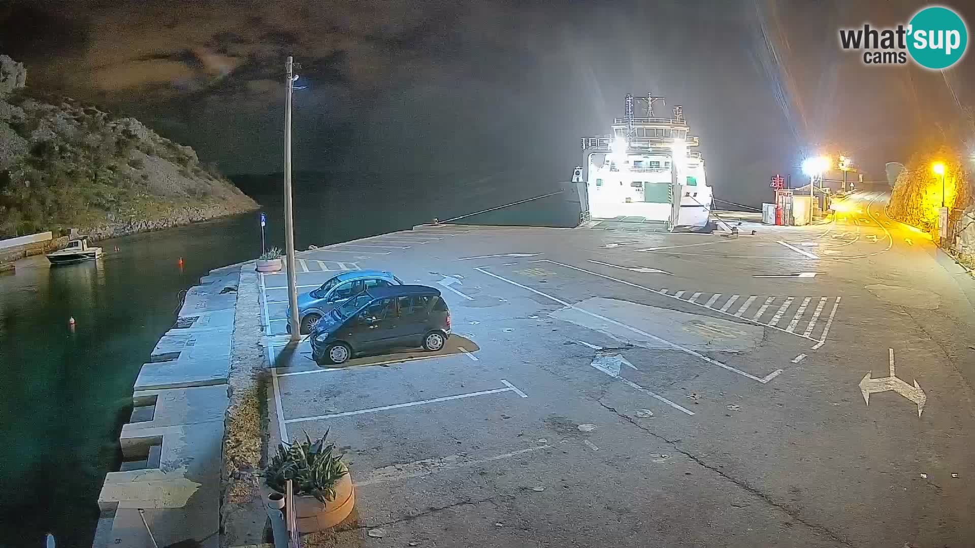 Webcam Prizna ferry port to Pag island