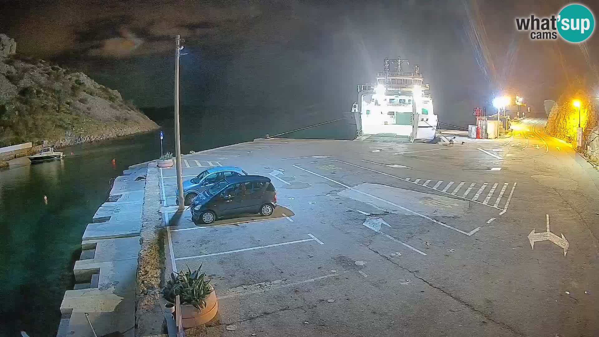 Webcam port de ferry de Prizna – vers l’île de Pag