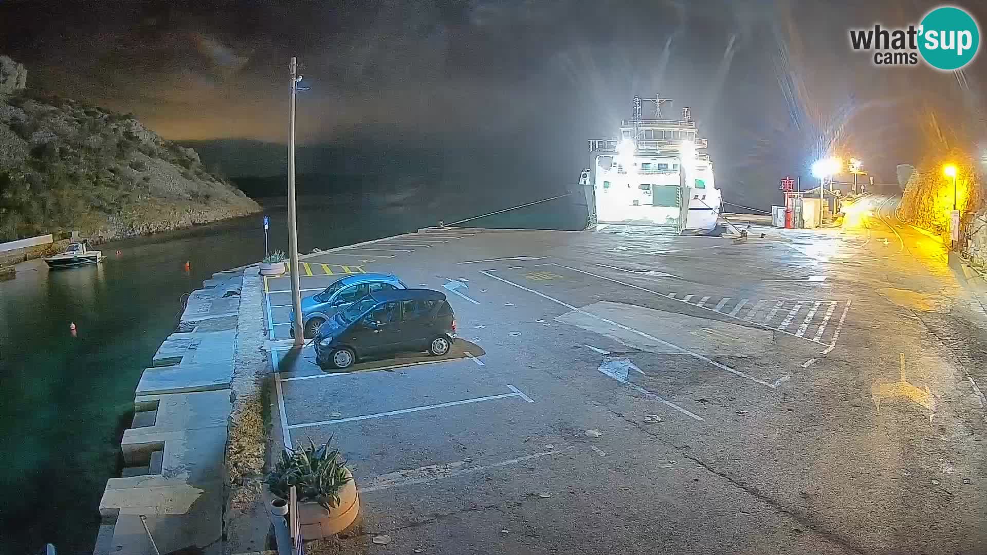 Webcam Prizna ferry port to Pag island