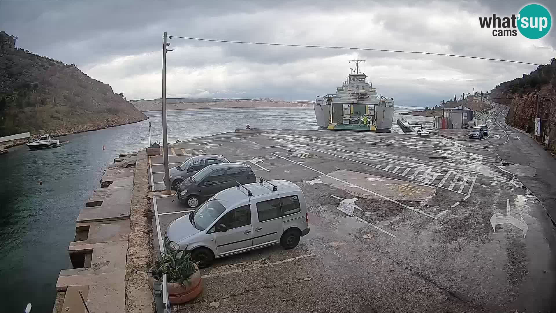 Webcam Fährhafen Prizna – zur Insel Pag