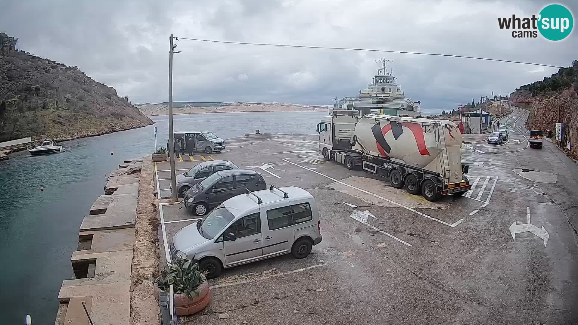 Webcam port de ferry de Prizna – vers l’île de Pag