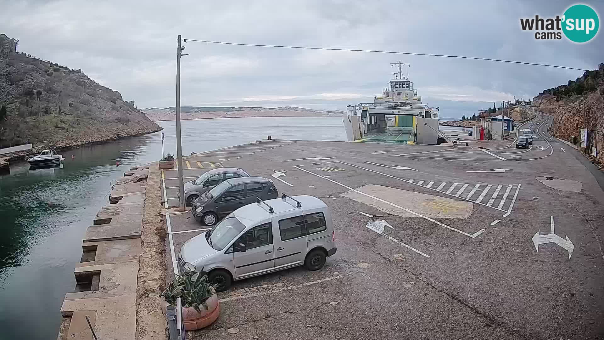 Webcam Fährhafen Prizna – zur Insel Pag