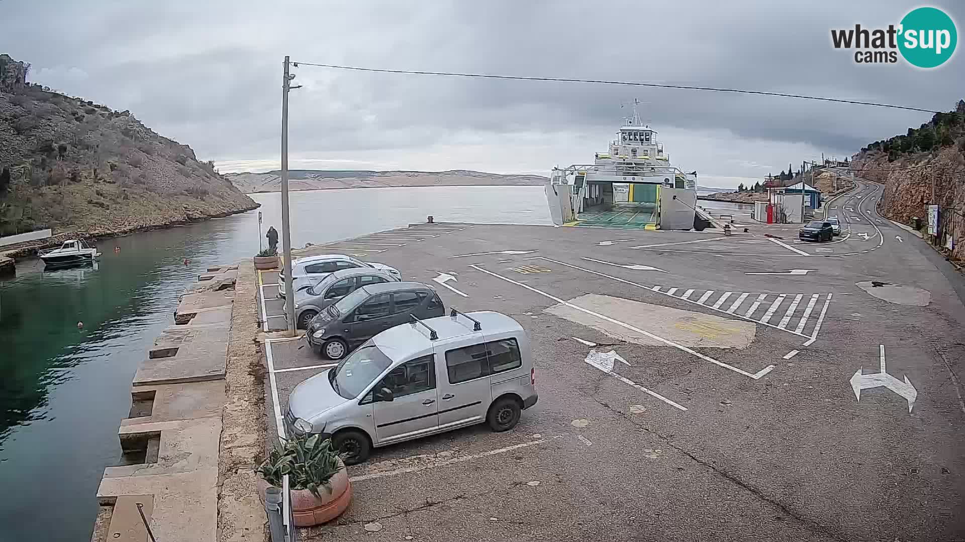 Webcam Fährhafen Prizna – zur Insel Pag