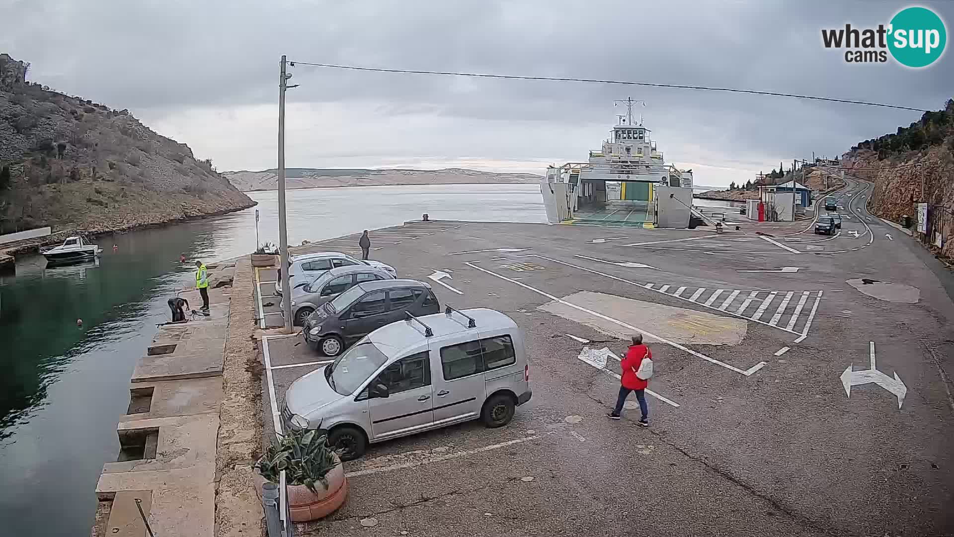 Webcam port de ferry de Prizna – vers l’île de Pag