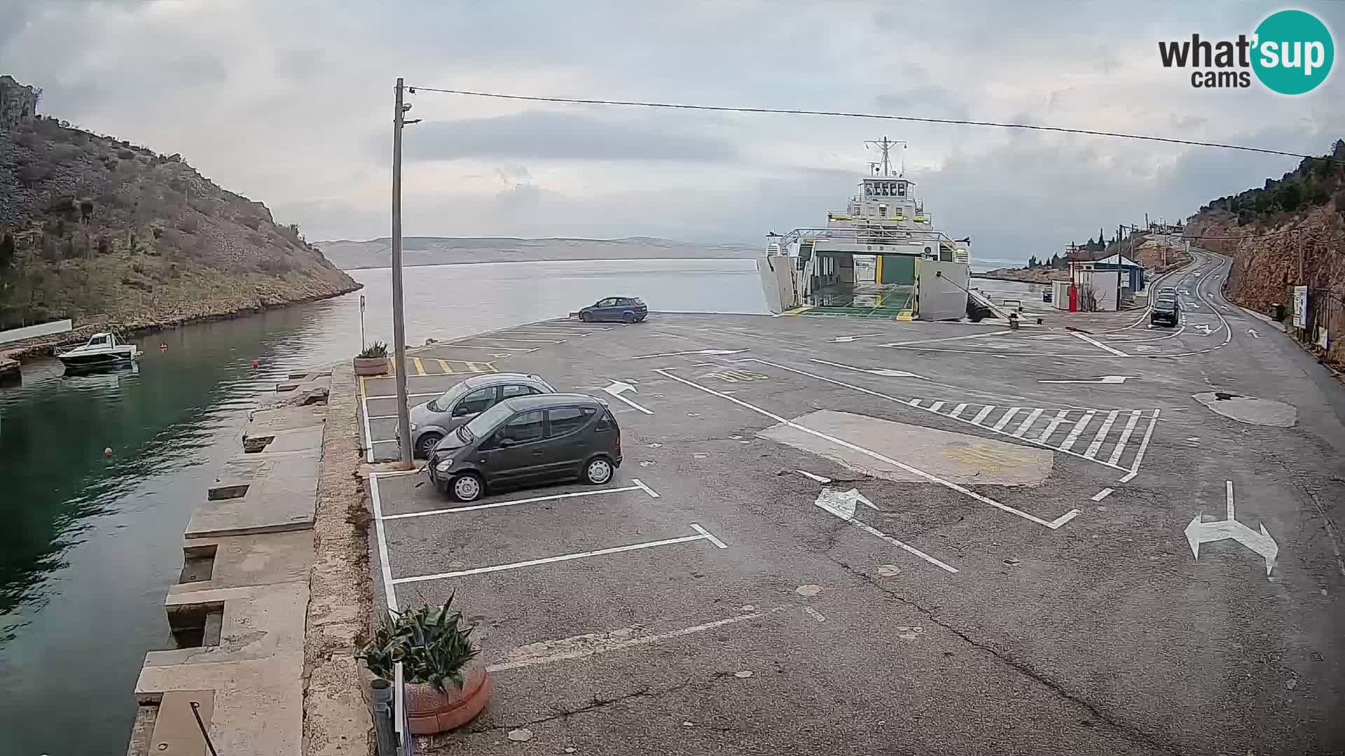 Webcam Fährhafen Prizna – zur Insel Pag