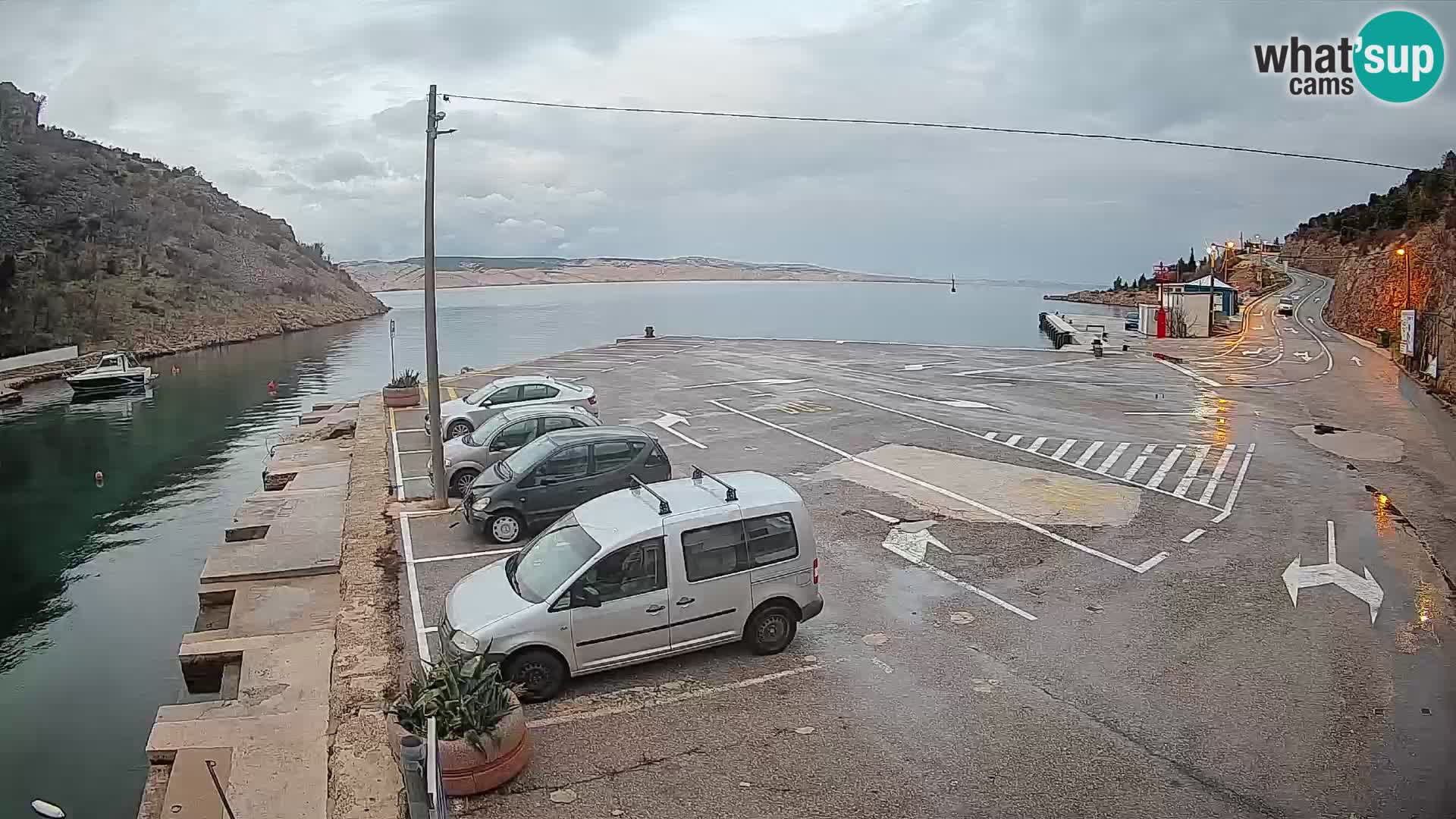 Webcam Fährhafen Prizna – zur Insel Pag