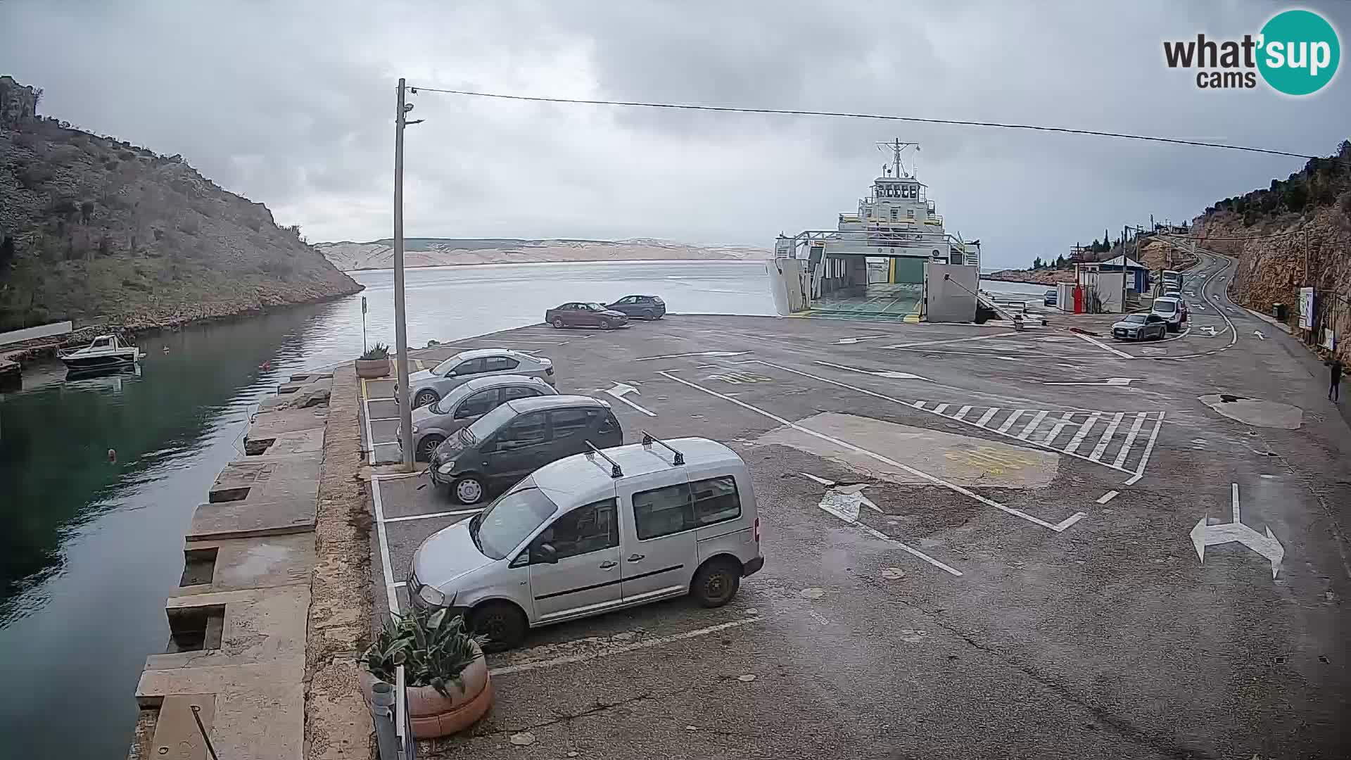Webcam port de ferry de Prizna – vers l’île de Pag