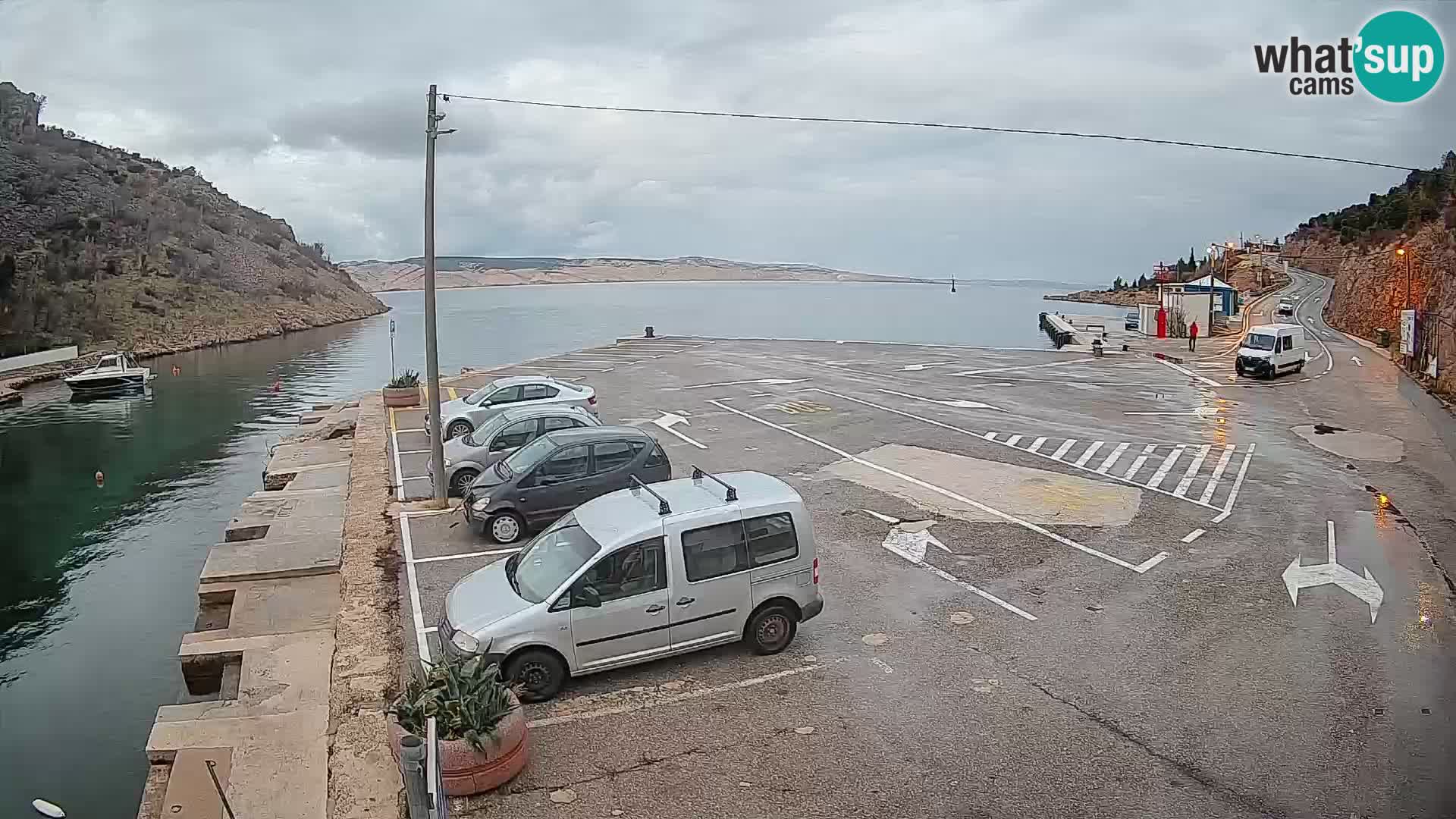 Webcam Fährhafen Prizna – zur Insel Pag