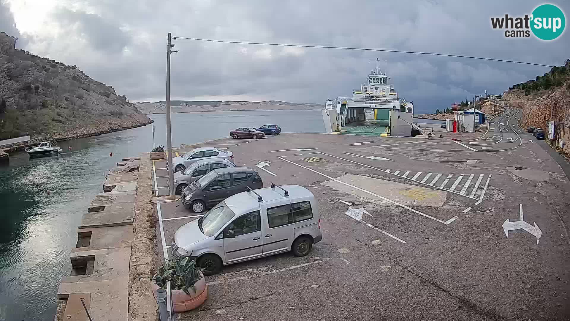 Webcam port de ferry de Prizna – vers l’île de Pag