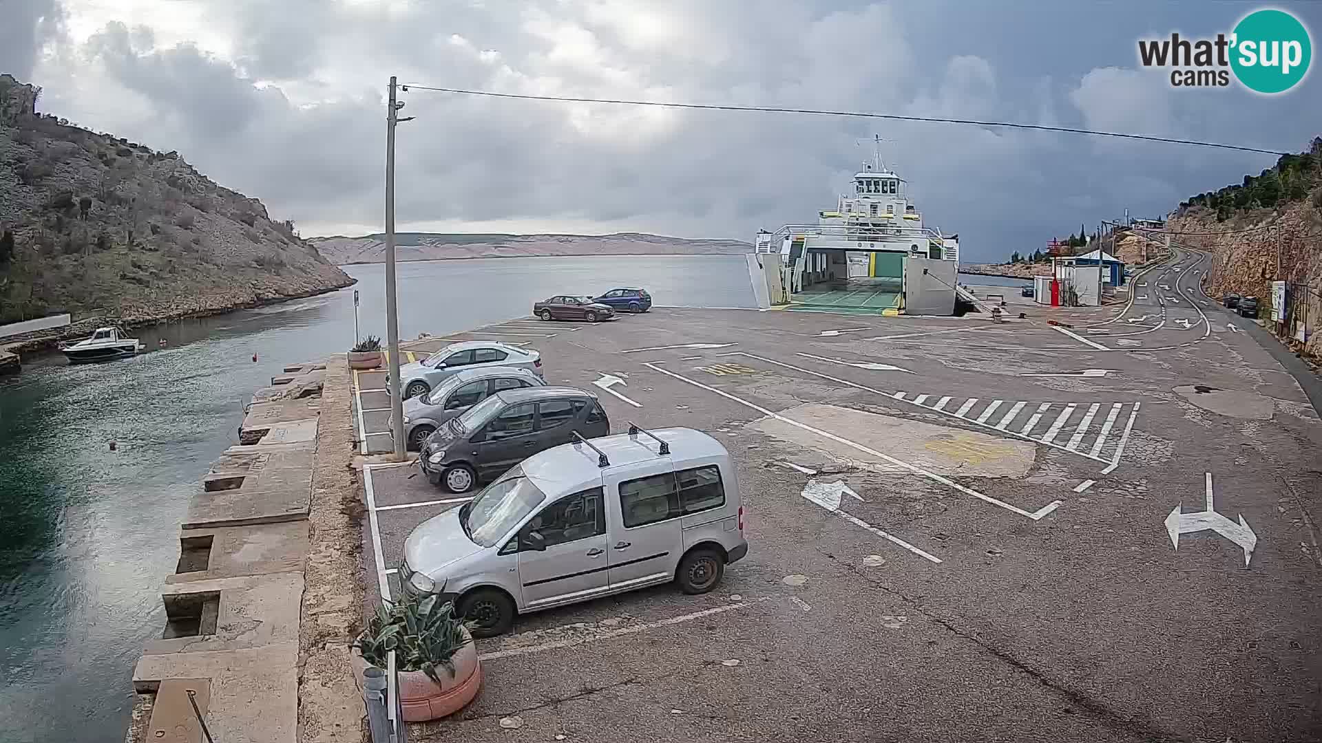 Webcam port de ferry de Prizna – vers l’île de Pag