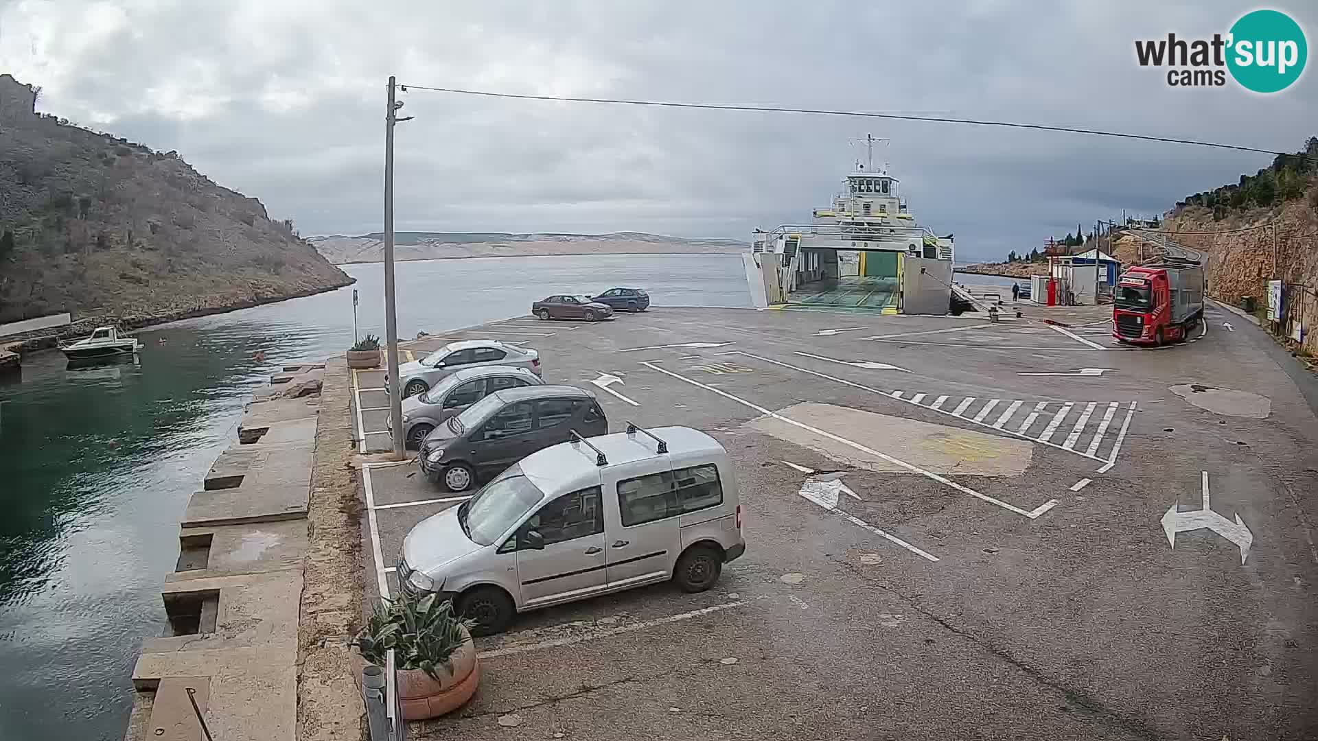 Webcam port de ferry de Prizna – vers l’île de Pag
