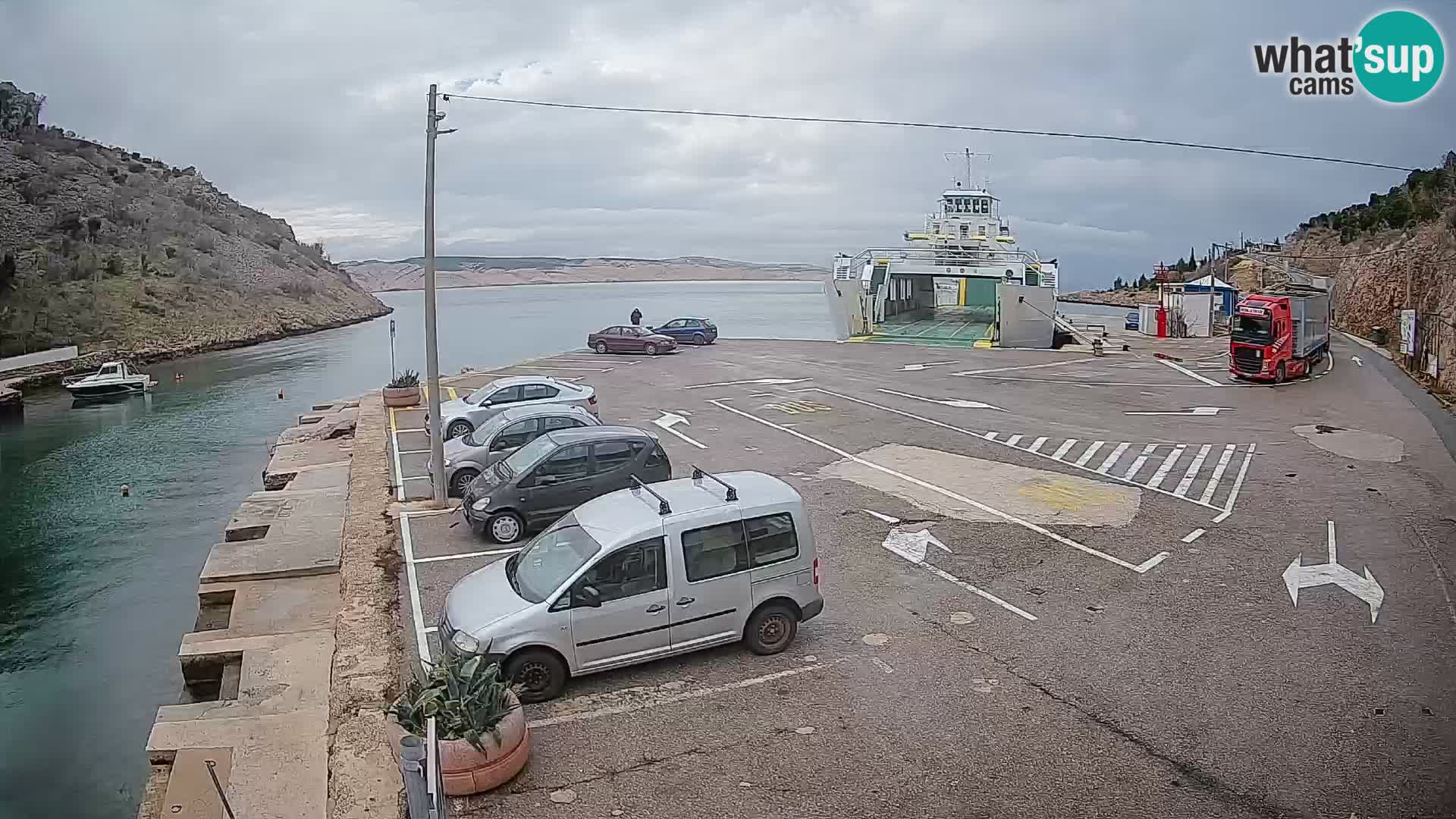 Webcam port de ferry de Prizna – vers l’île de Pag