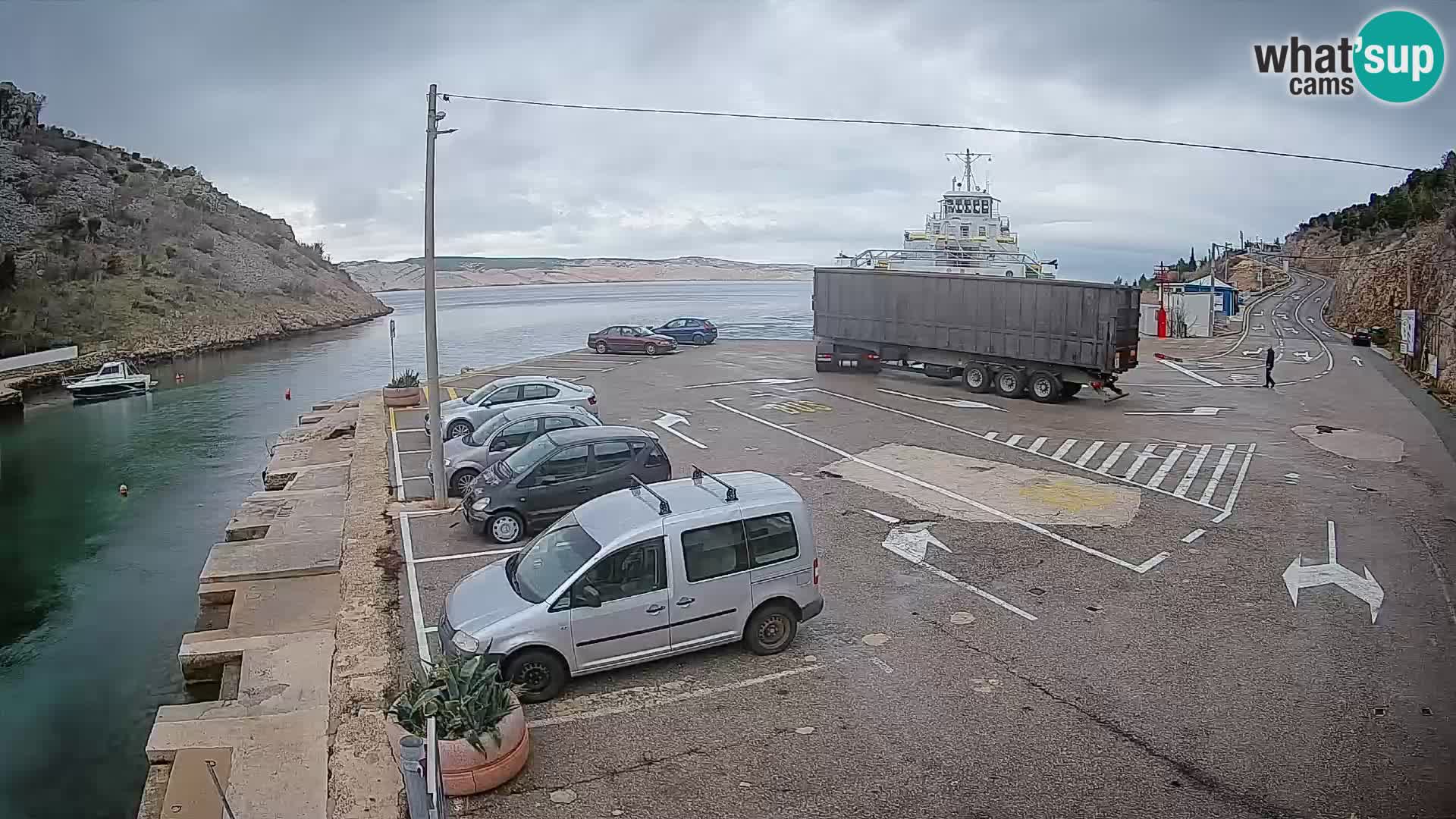 Webcam port de ferry de Prizna – vers l’île de Pag