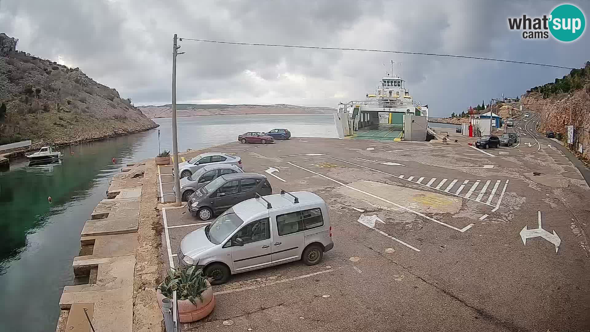 Webcam port de ferry de Prizna – vers l’île de Pag