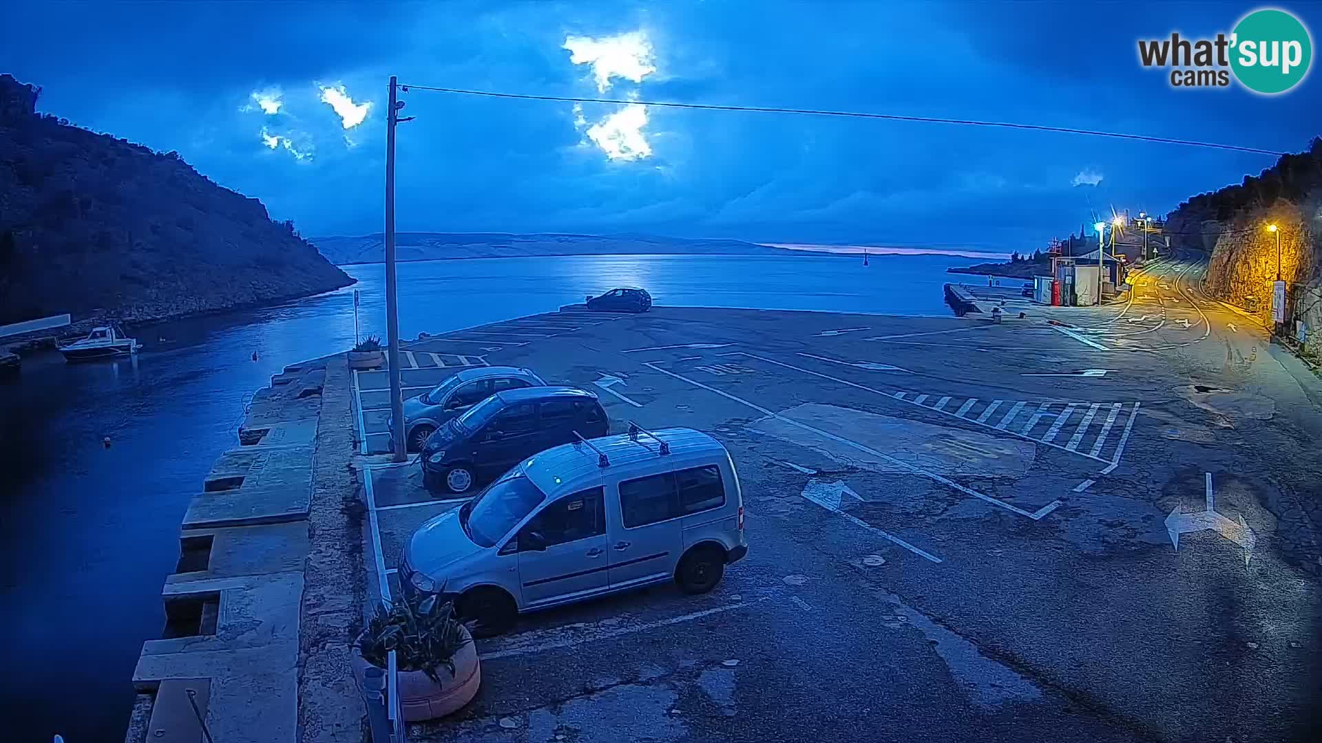 Webcam port de ferry de Prizna – vers l’île de Pag