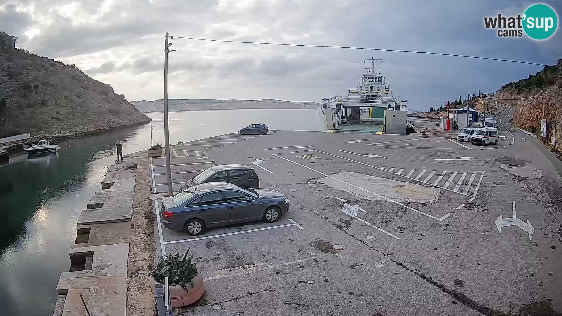 Webcam Fährhafen Prizna – zur Insel Pag