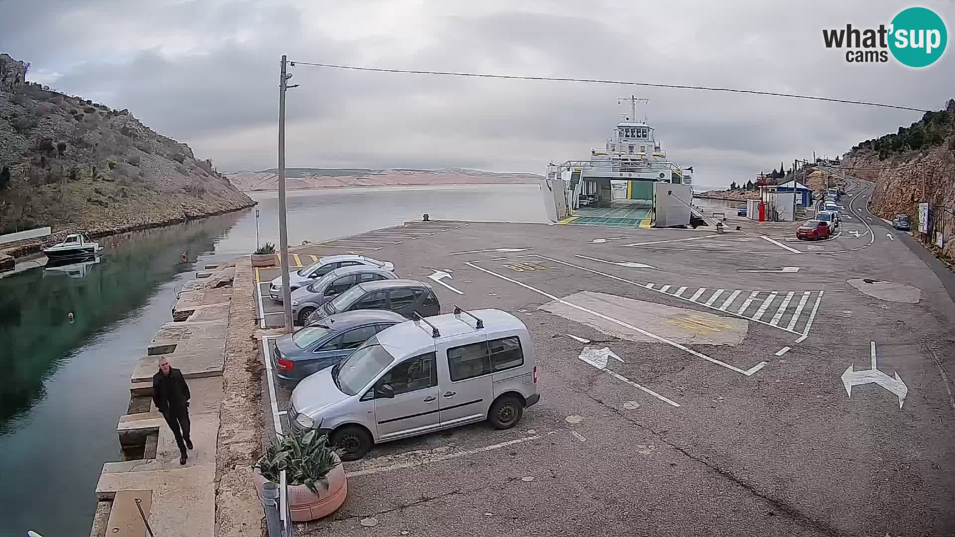Webcam port de ferry de Prizna – vers l’île de Pag