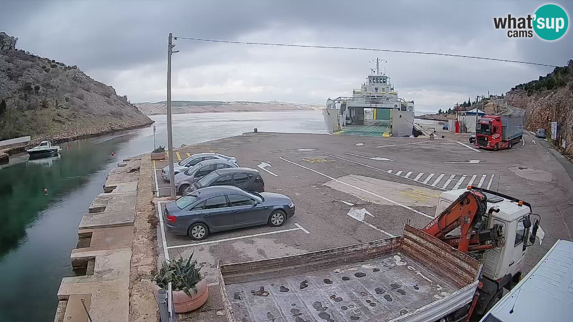 Webcam Fährhafen Prizna – zur Insel Pag