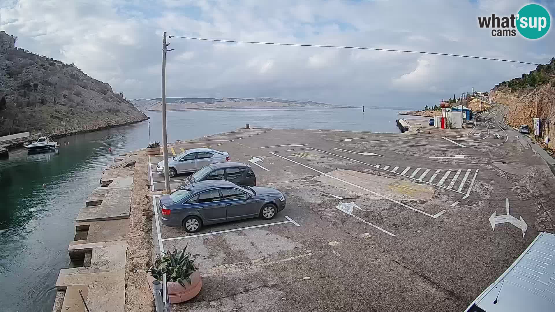 Webcam port de ferry de Prizna – vers l’île de Pag