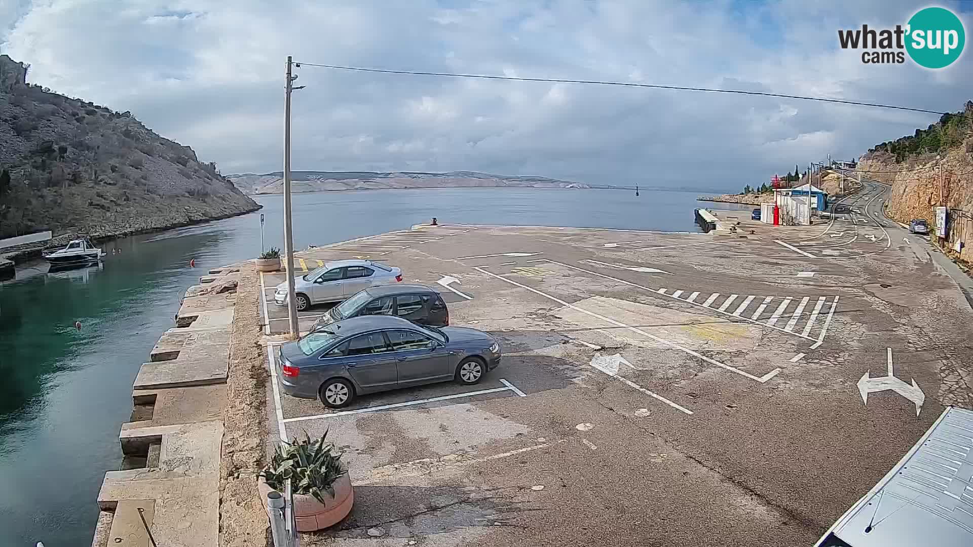 Webcam port de ferry de Prizna – vers l’île de Pag