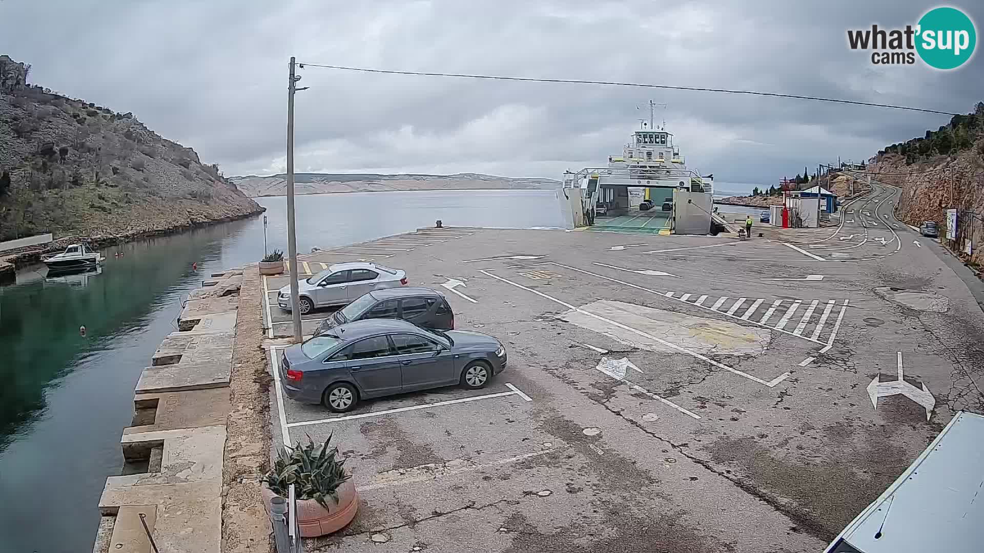 Webcam Prizna ferry port to Pag island