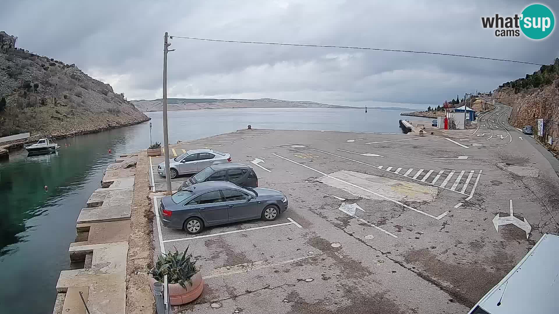 Webcam Prizna ferry port to Pag island