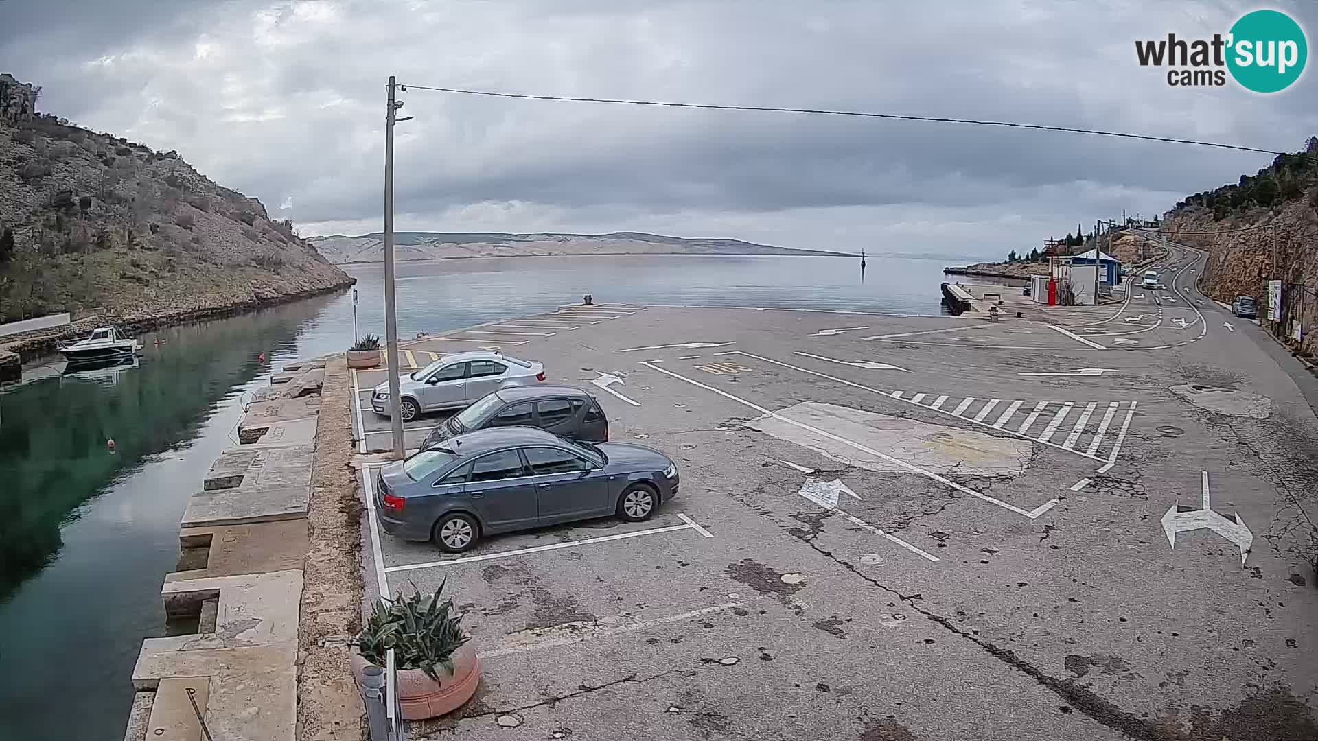 Webcam Fährhafen Prizna – zur Insel Pag